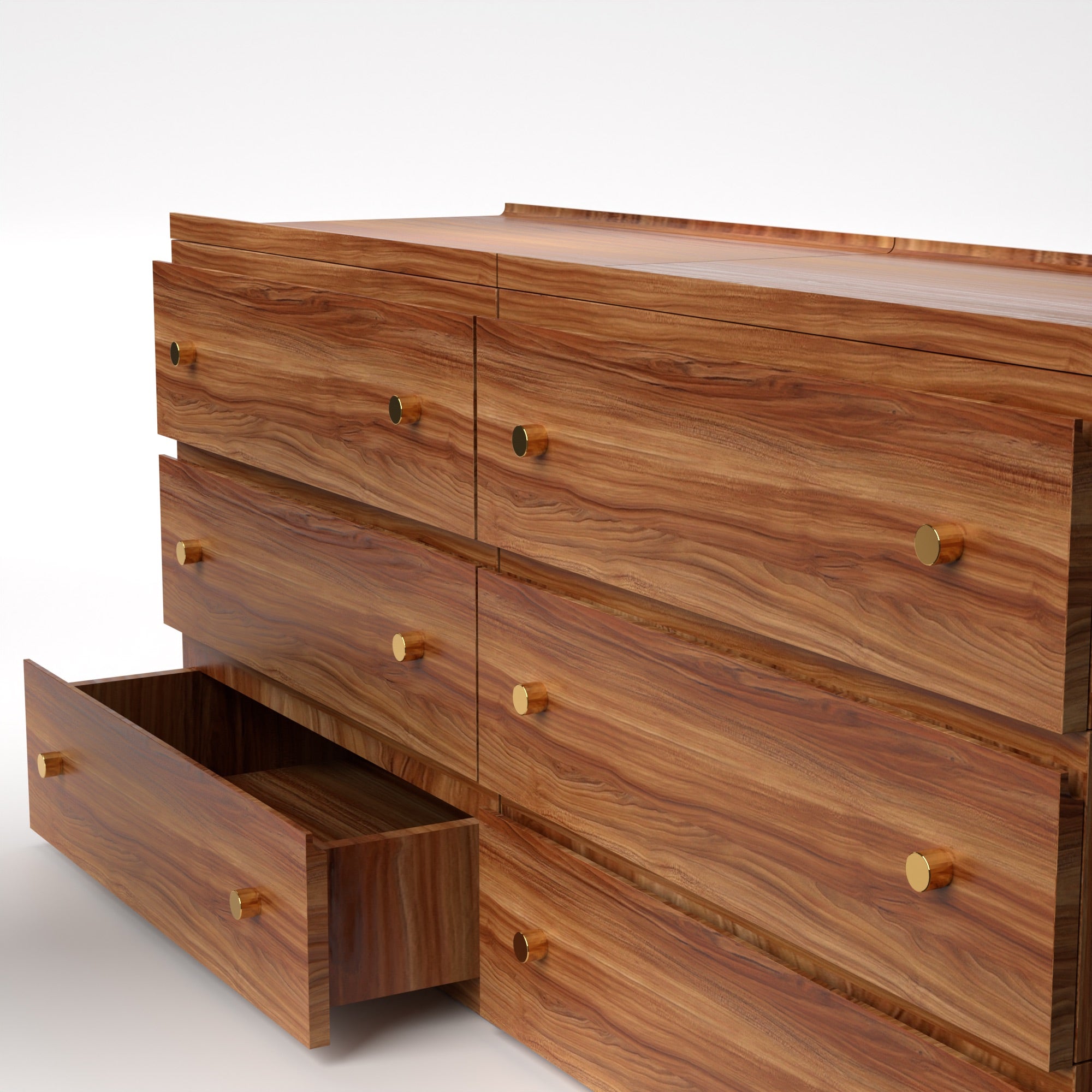 Stava Modular Drawer System | Solid Walnut/Teak/Oak Wood (3x2) | 5.5 Feet Length