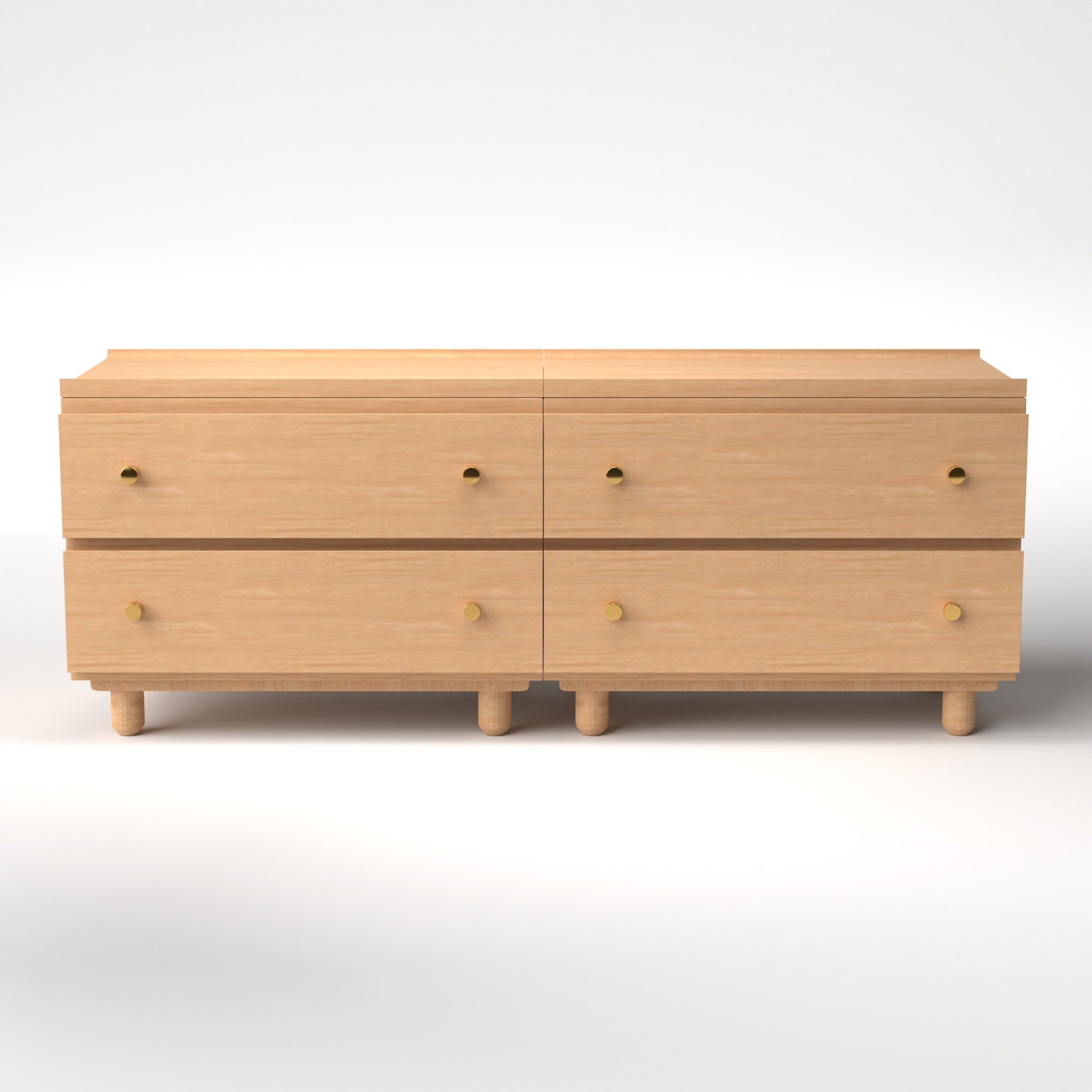 Stava Modular Drawer System | Solid Walnut/Teak/Oak Wood (2x2) | 5.5 Feet Length