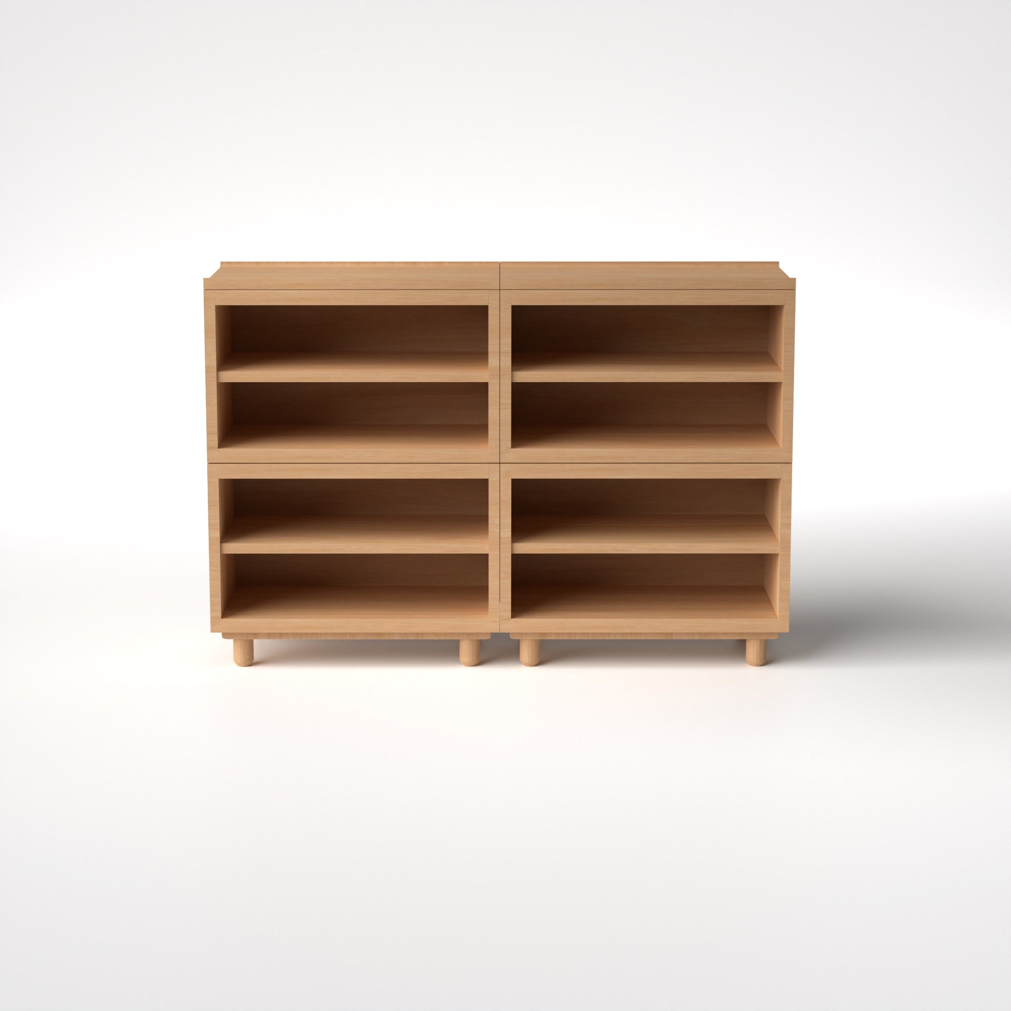 Stava Modular Shelving System | Solid Walnut/Teak/Oak Wood (4x2) | 5.5 Feet Length