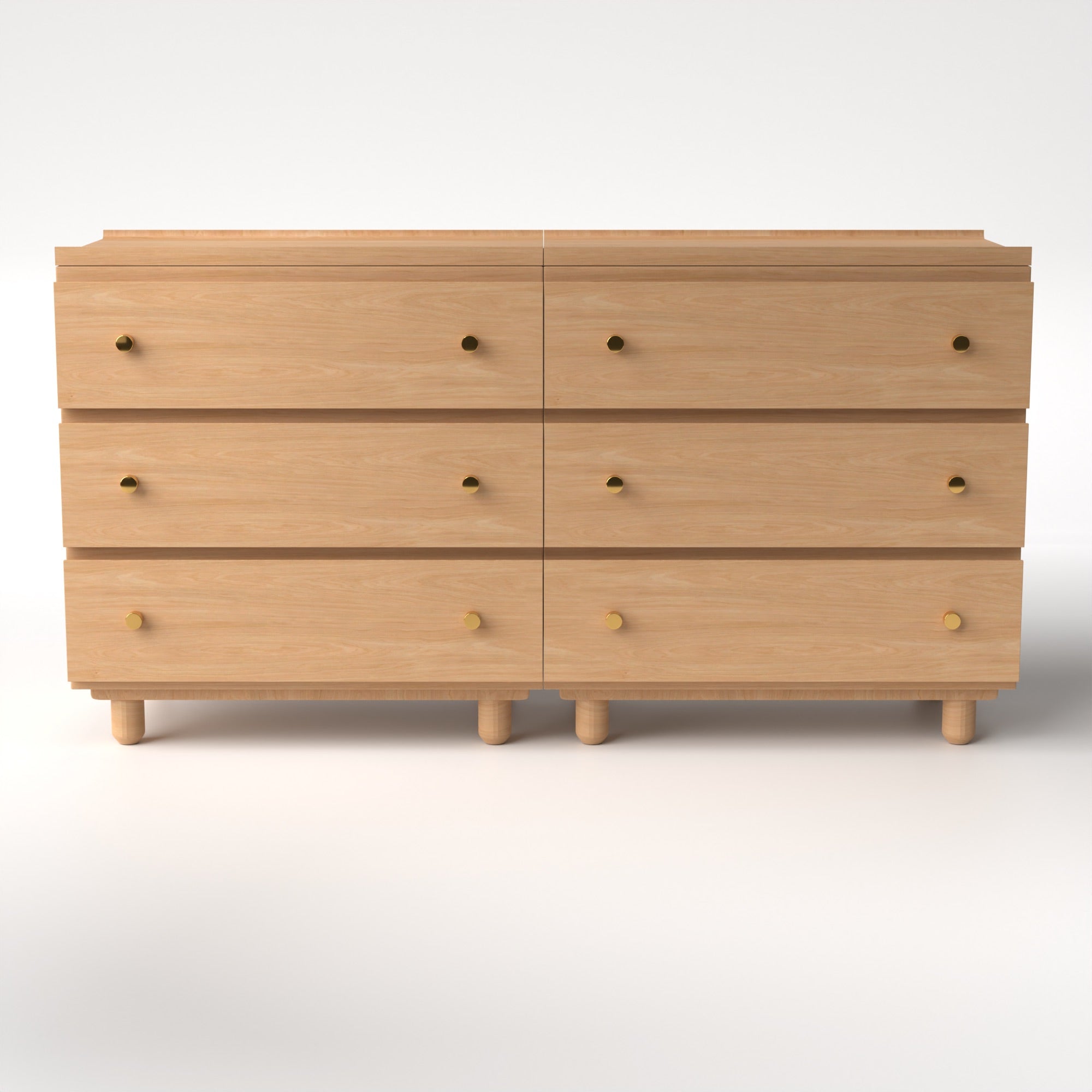 Stava Modular Drawer System | Solid Walnut/Teak/Oak Wood (3x2) | 5.5 Feet Length