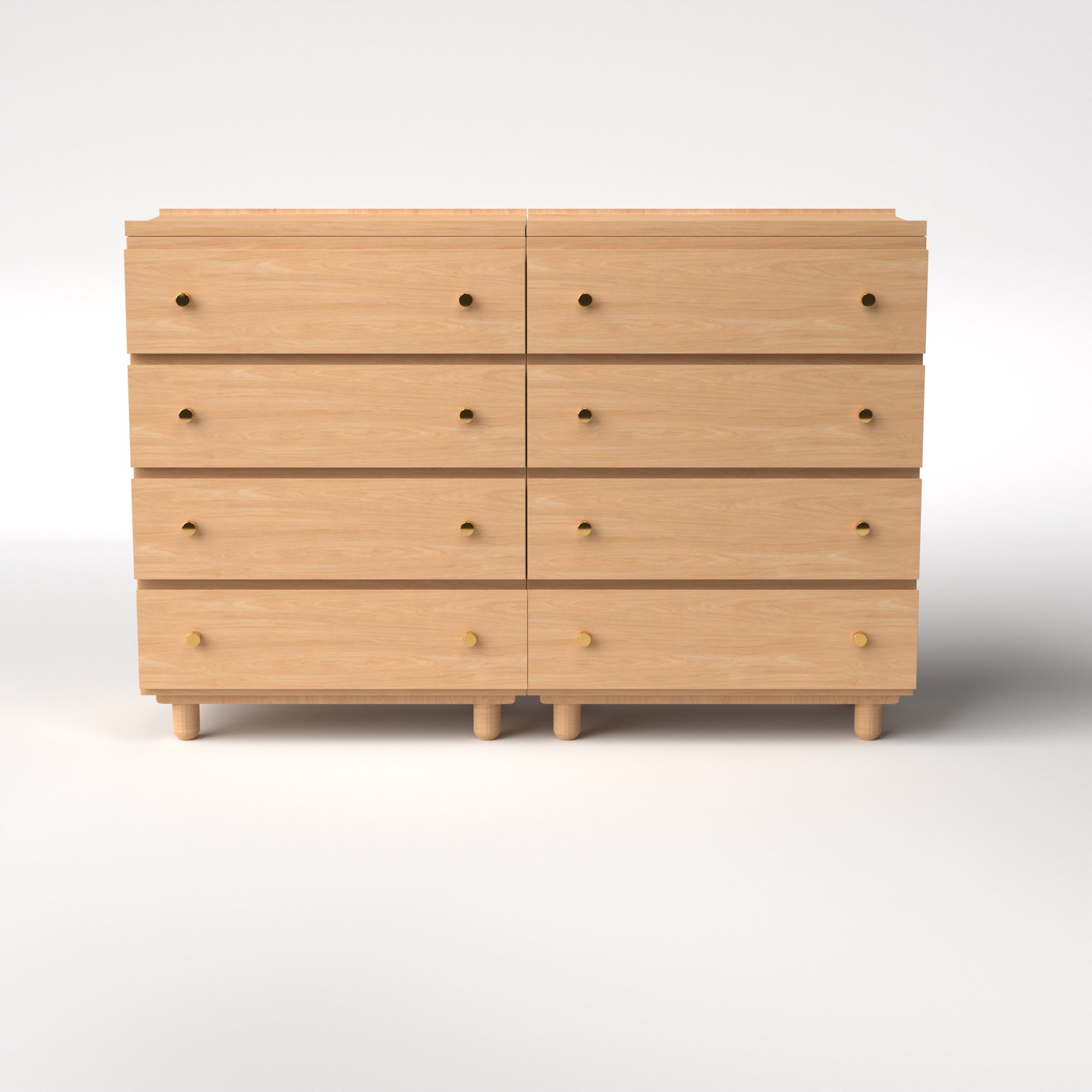 Stava Modular Drawer System | Solid Walnut/Teak/Oak Wood (4x2) | 5.5 Feet Length