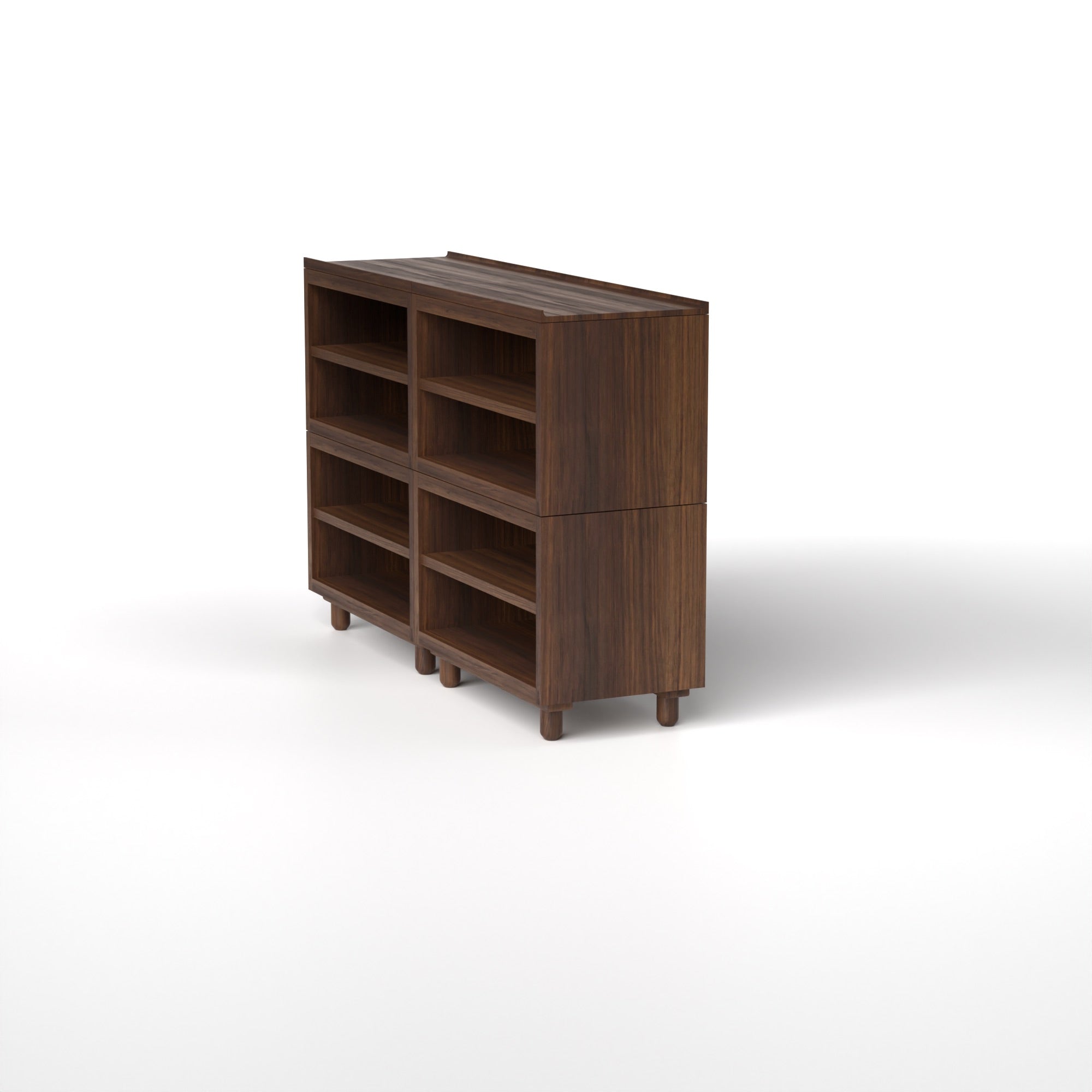Stava Modular Shelving System | Solid Walnut/Teak/Oak Wood (4x2) | 5.5 Feet Length
