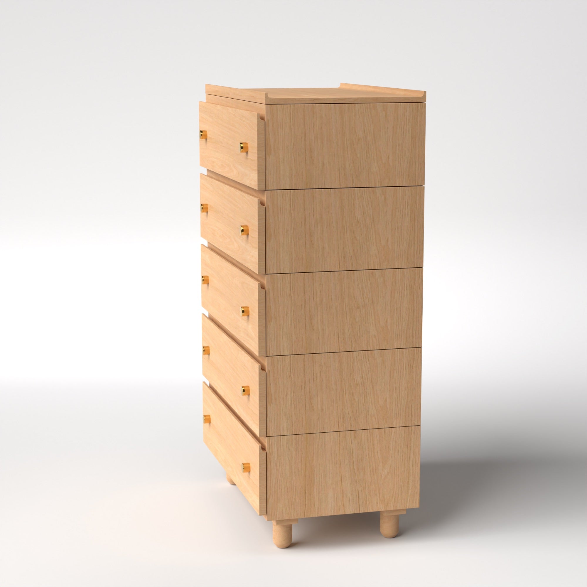 Stava Modular Drawer System | Solid Walnut/Teak/Oak Wood (5x1) | 3 Feet Length