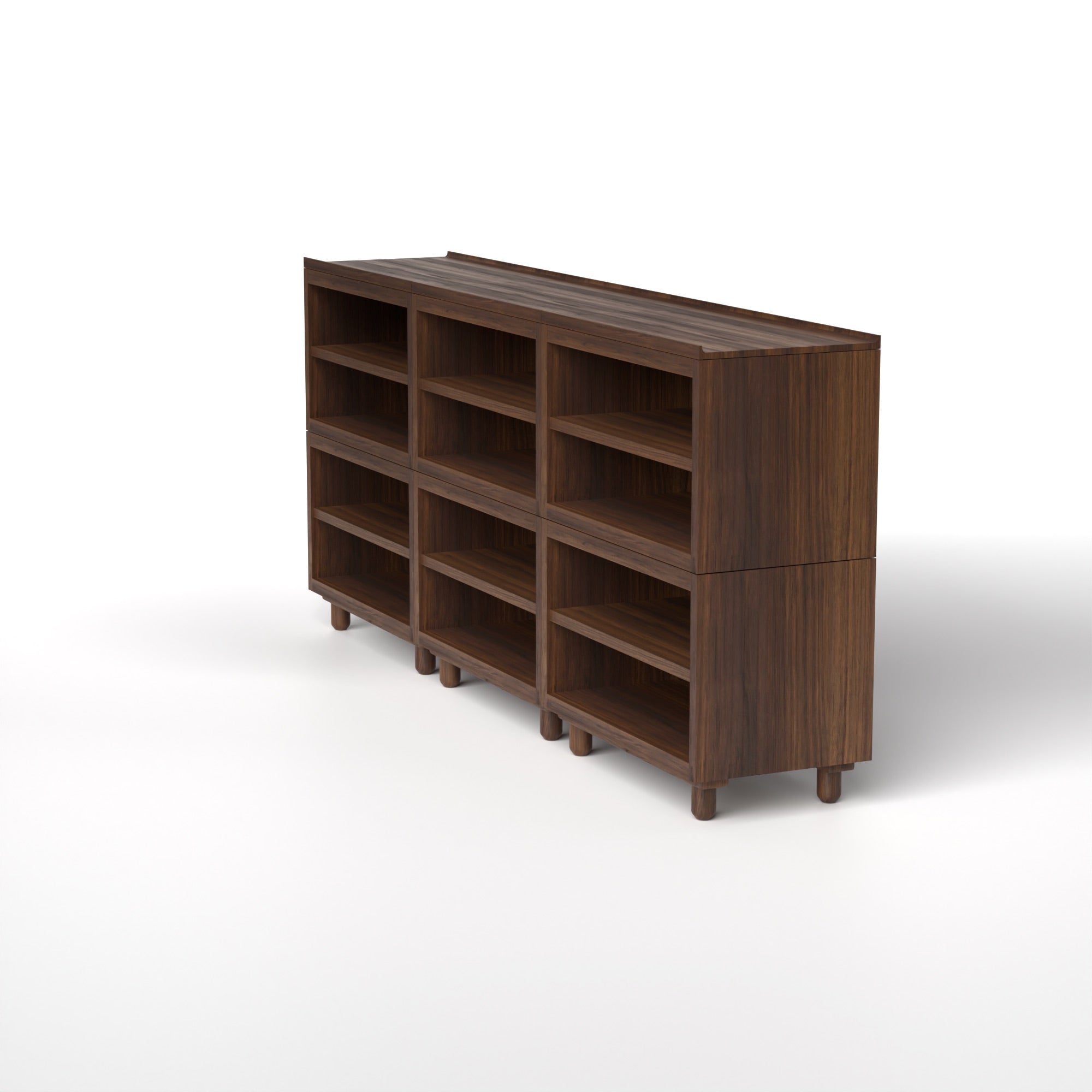 Stava Modular Shelving System | Solid Walnut/Teak/Oak Wood (4x3) | 8 Feet Length