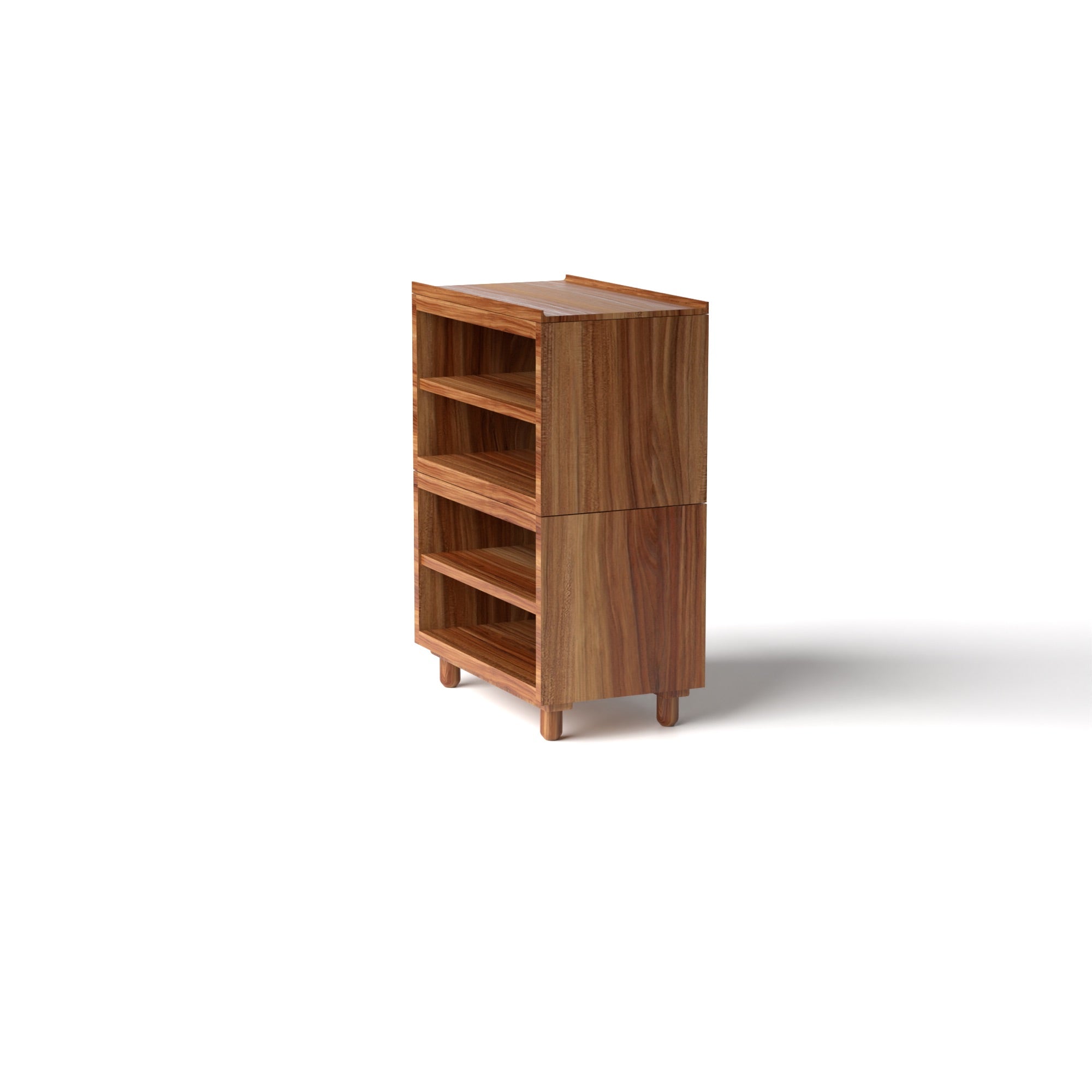 Stava Modular Shelving System | Solid Walnut/Teak/Oak Wood (4x1) | 3 F