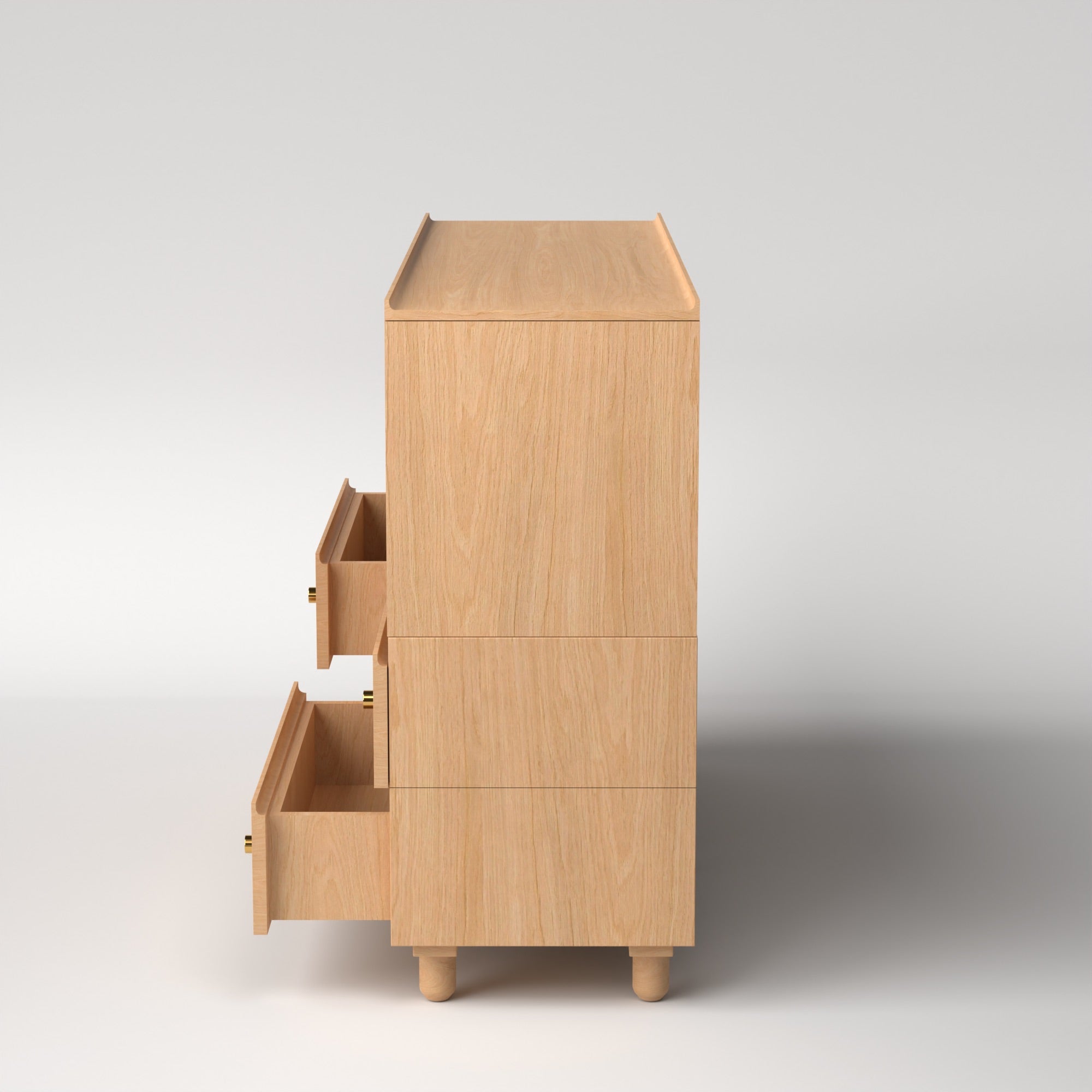 Stava Modular Credenza System | Solid Walnut/Teak/Oak Wood (4x2) | 5.5 Feet Length