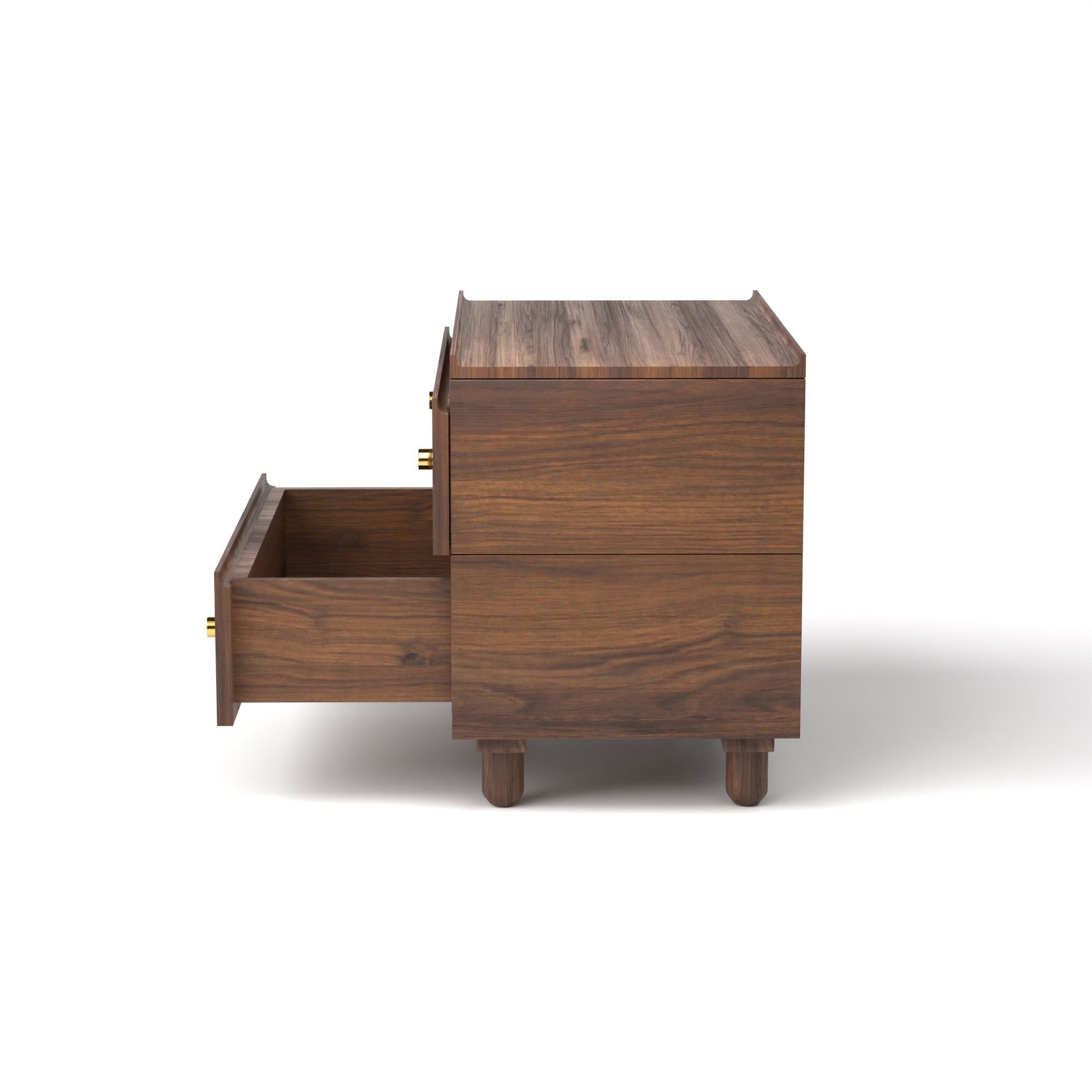 Stava Bedside Table | Solid Walnut/Teak/Oak Wood | 3 Feet Length