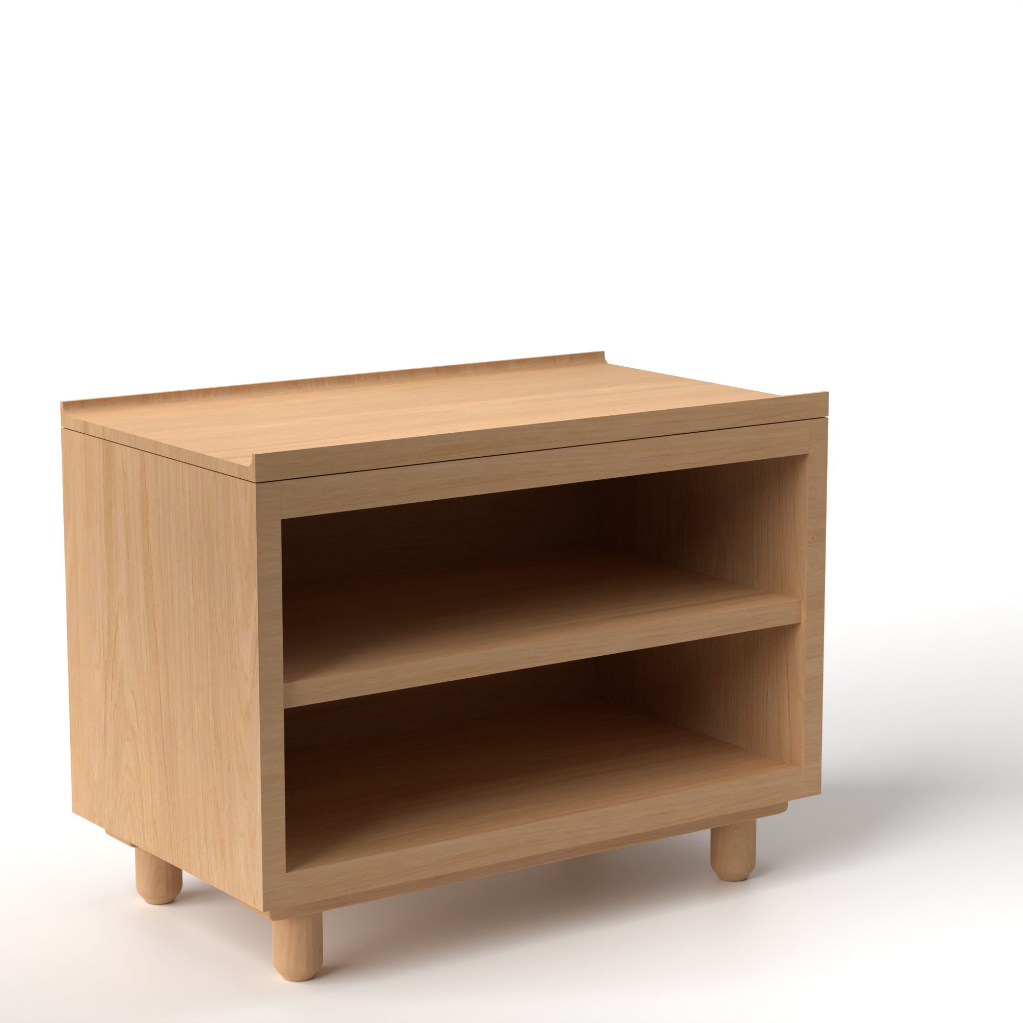 Stava Bedside Table | Solid Walnut/Teak/Oak Wood (Open) | 3 Feet Length