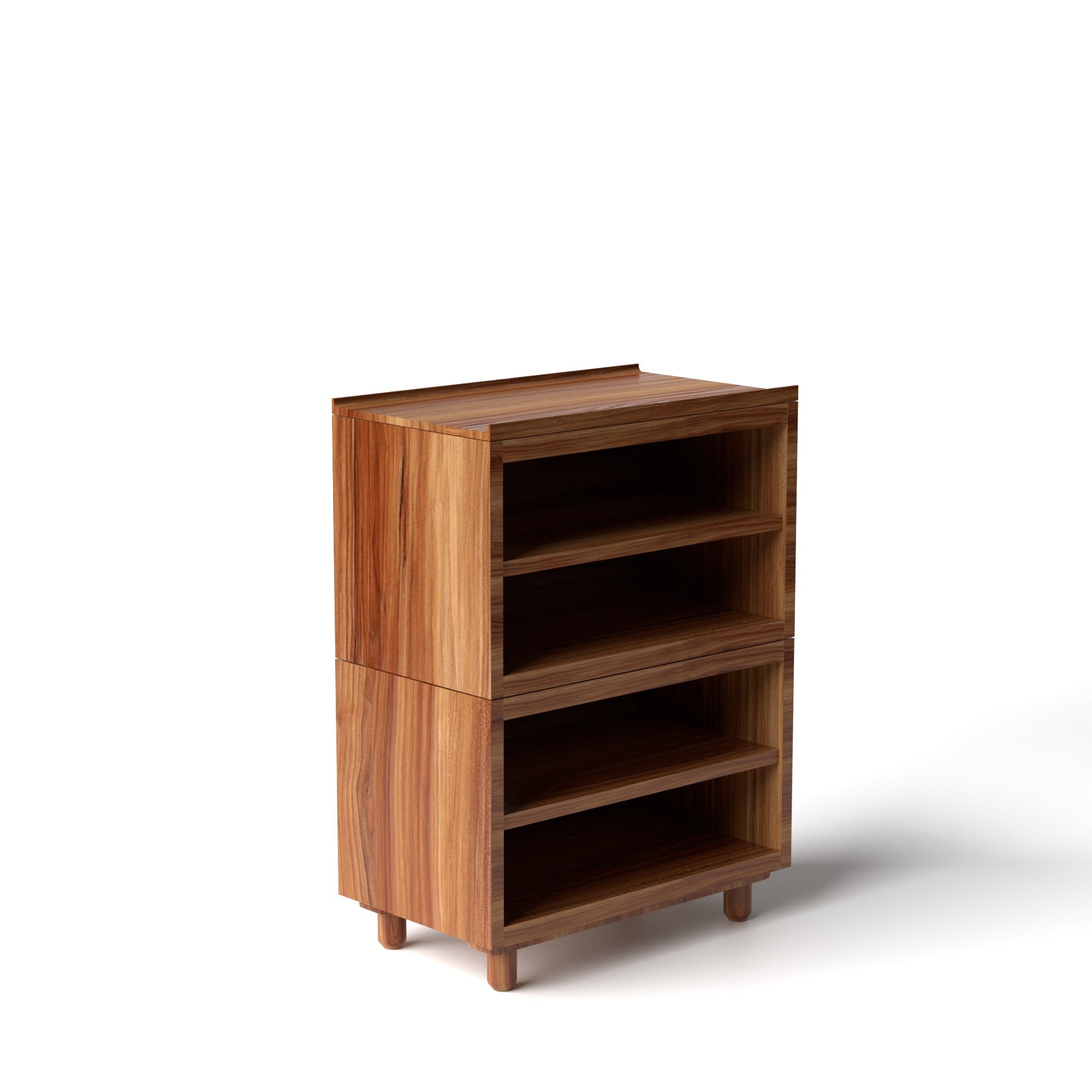 Stava Modular Shelving System | Solid Walnut/Teak/Oak Wood (4x1) | 3 F