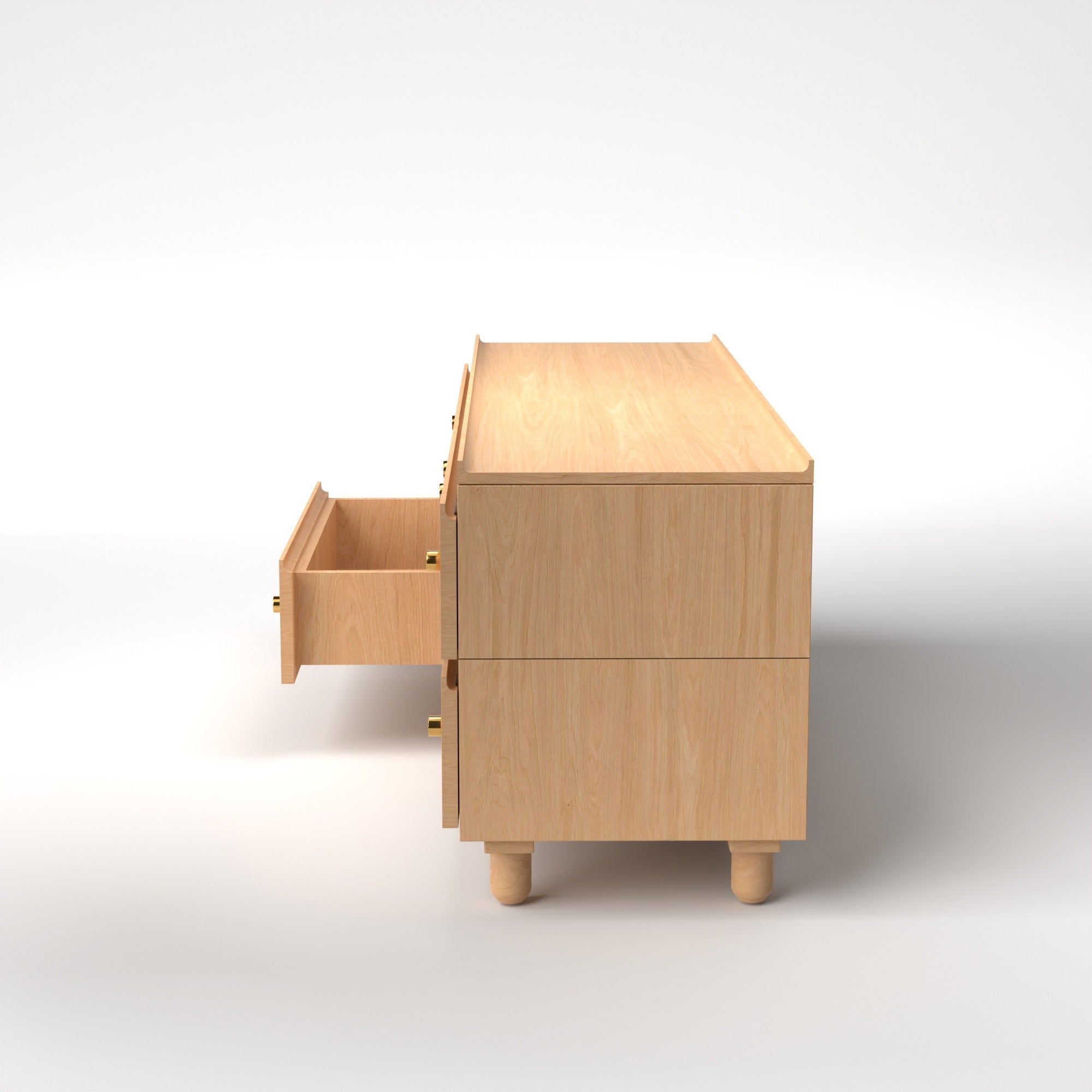 Stava Modular Drawer System | Solid Walnut/Teak/Oak Wood (2x2) | 5.5 Feet Length