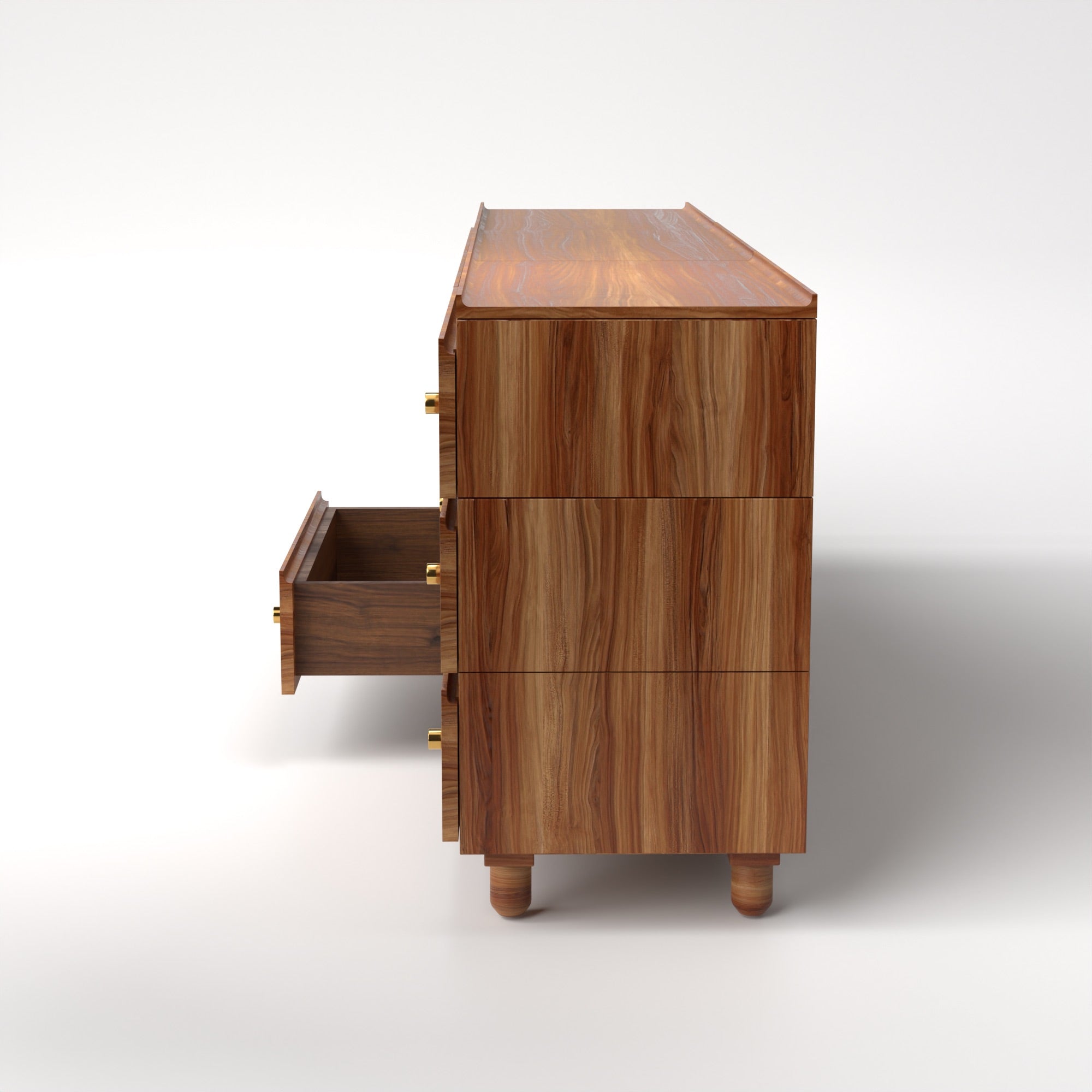 Stava Modular Drawer System | Solid Walnut/Teak/Oak Wood (3x3) | 8 Feet Length