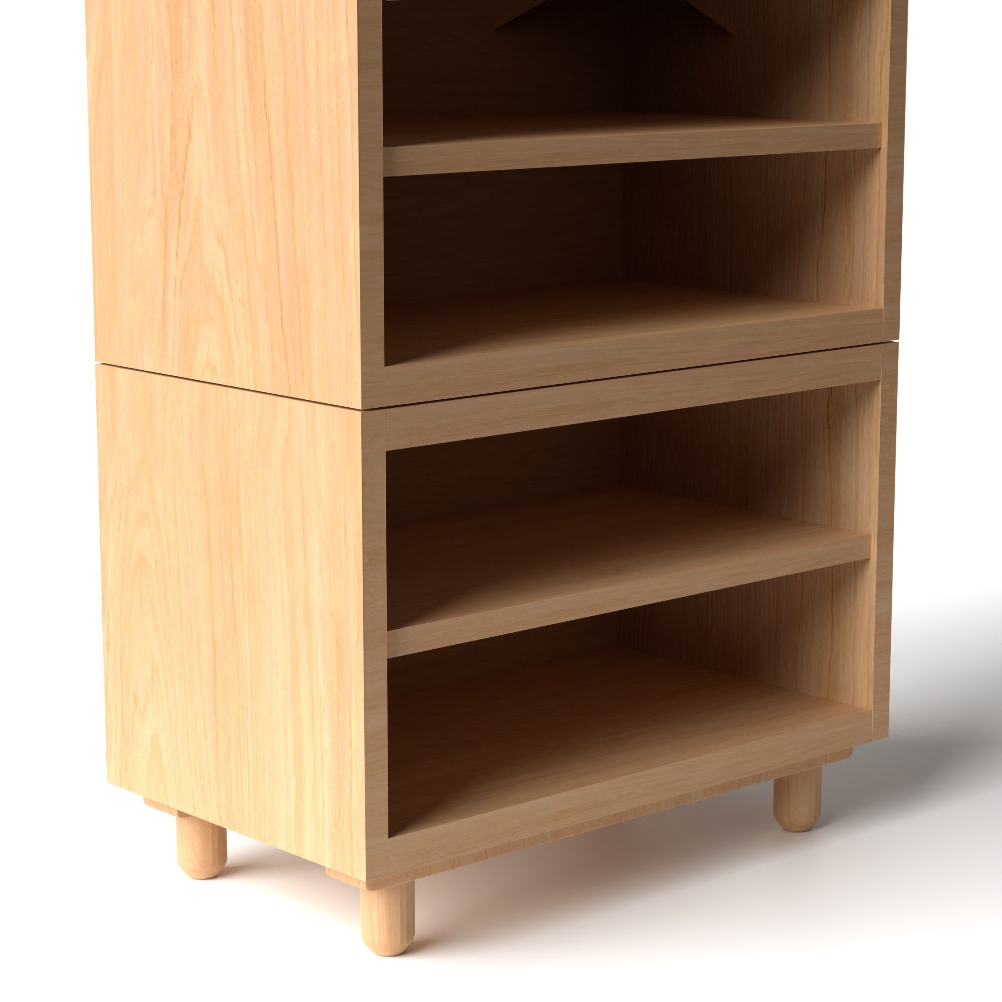 Stava Modular Shelving System | Solid Walnut/Teak/Oak Wood (4x1) | 3 Feet Length