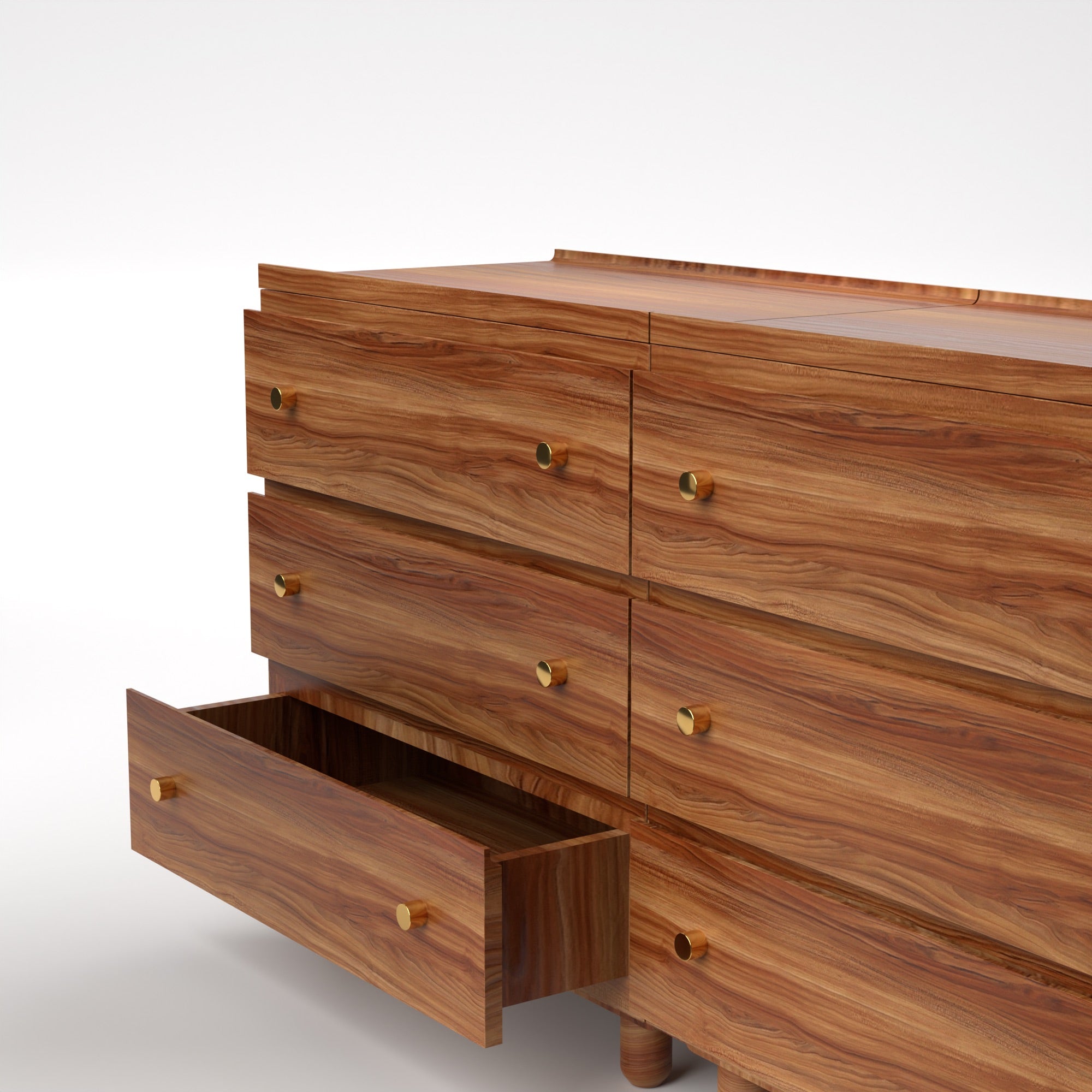 Stava Modular Drawer System | Solid Walnut/Teak/Oak Wood (3x2) | 5.5 Feet Length