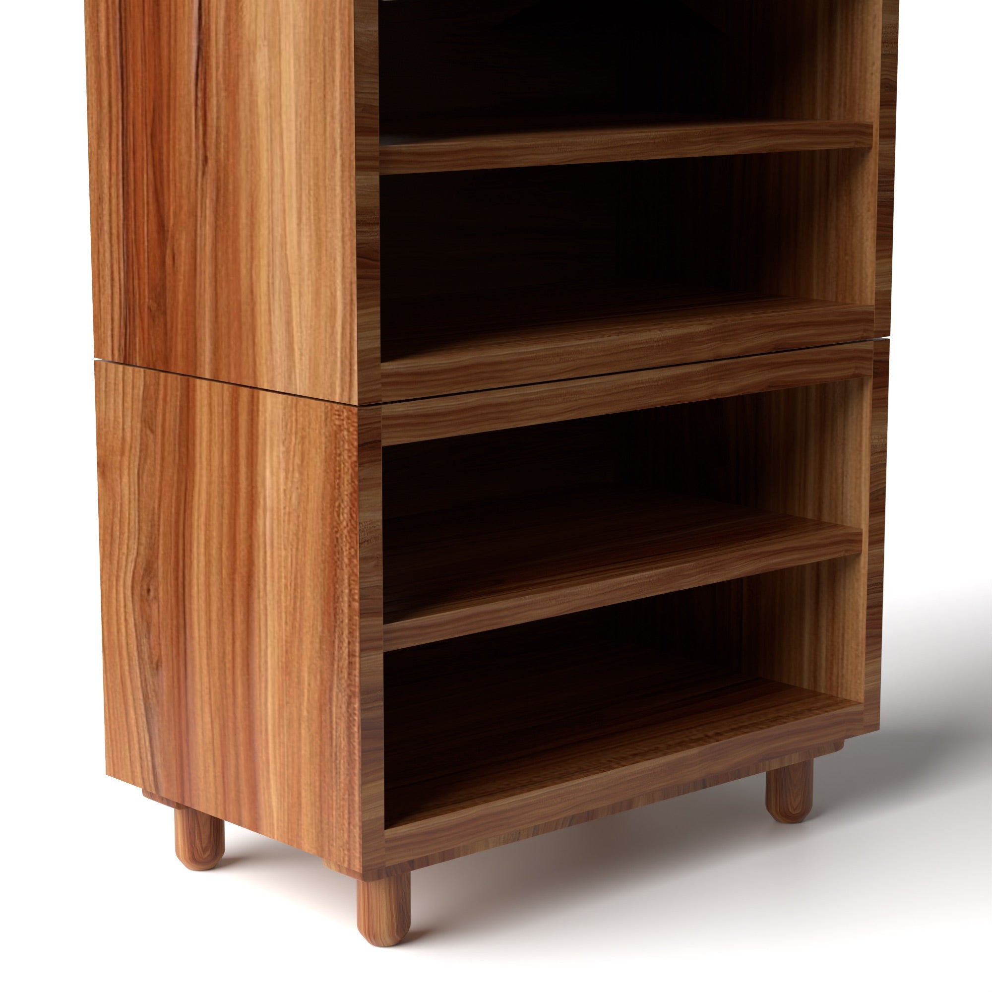 Stava Modular Shelving System | Solid Walnut/Teak/Oak Wood (4x1) | 3 Feet Length