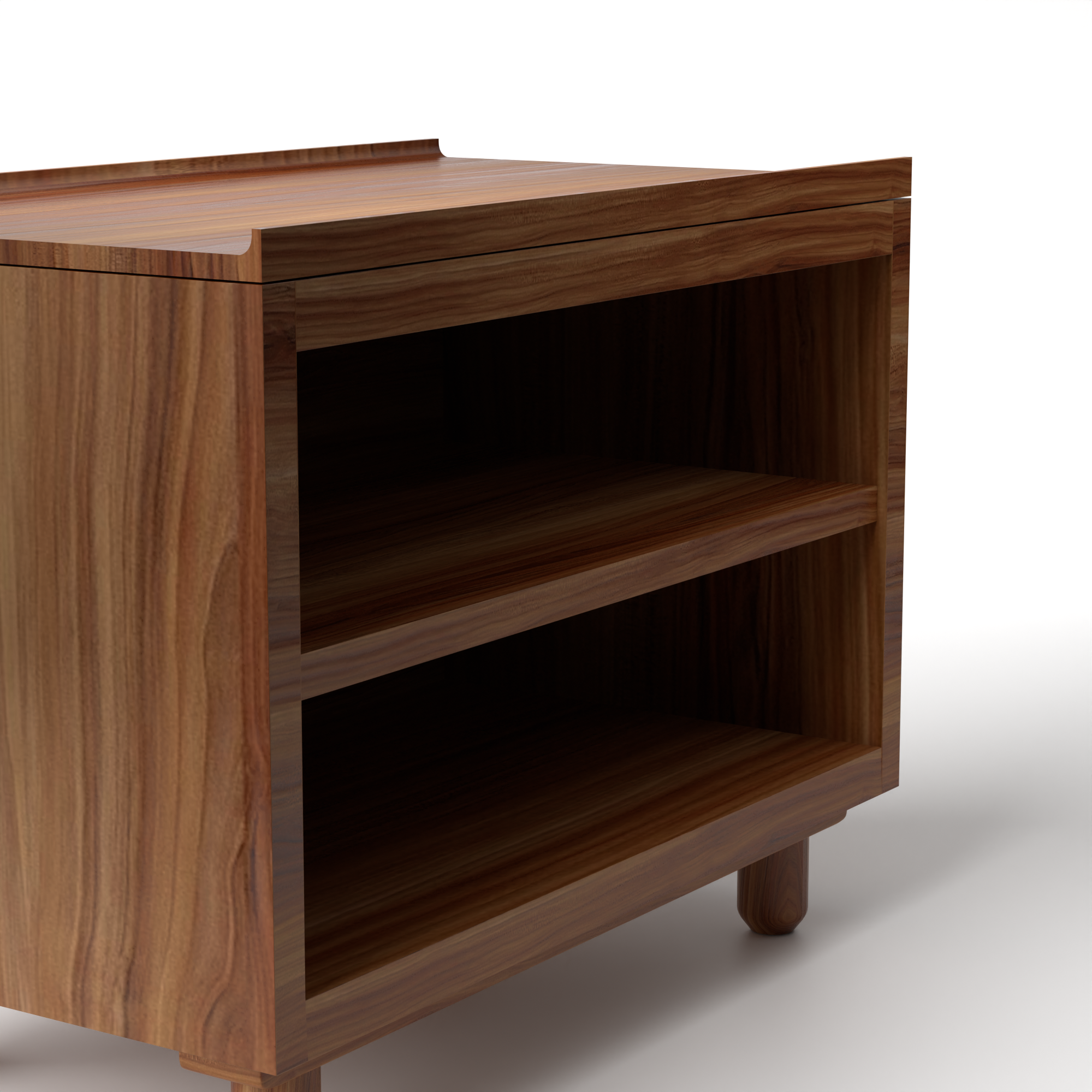 Stava Bedside Table | Solid Walnut/Teak/Oak Wood (Open) | 3 Feet Length