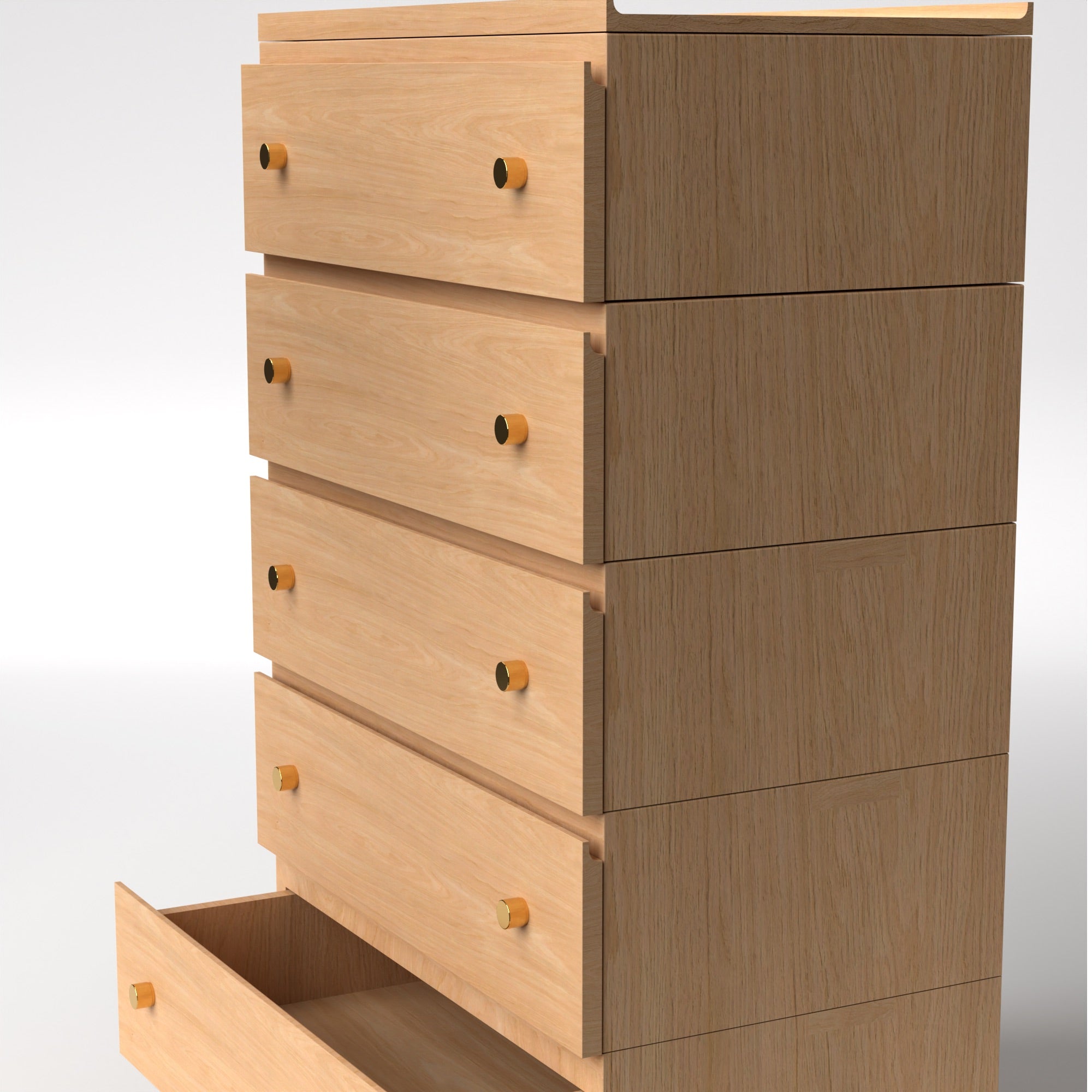 Stava Modular Drawer System | Solid Walnut/Teak/Oak Wood (5x1) | 3 Feet Length