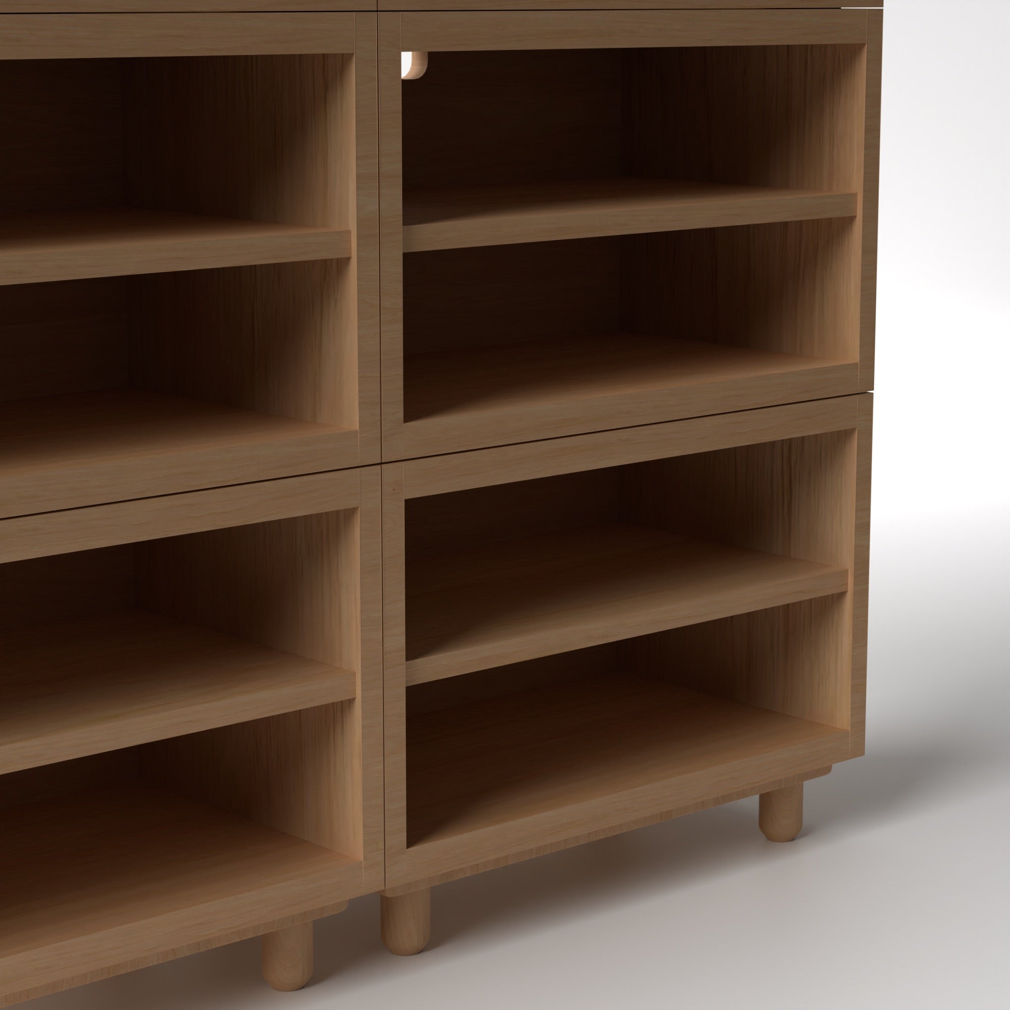 Stava Modular Shelving System | Solid Walnut/Teak/Oak Wood (4x2) | 5.5 Feet Length