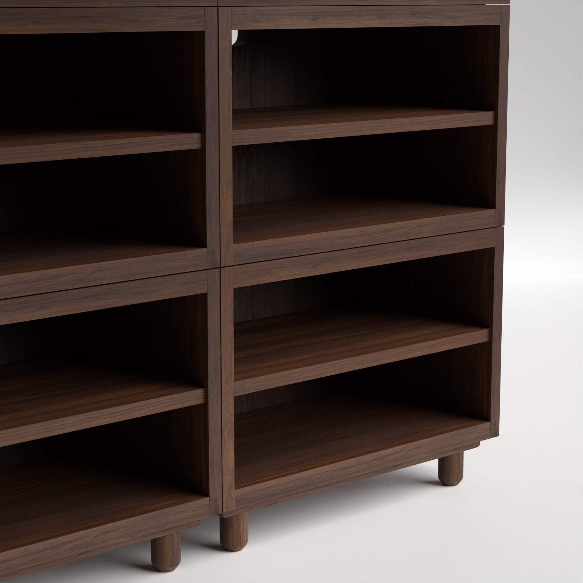 Stava Modular Shelving System | Solid Walnut/Teak/Oak Wood (4x2) | 5.5 Feet Length