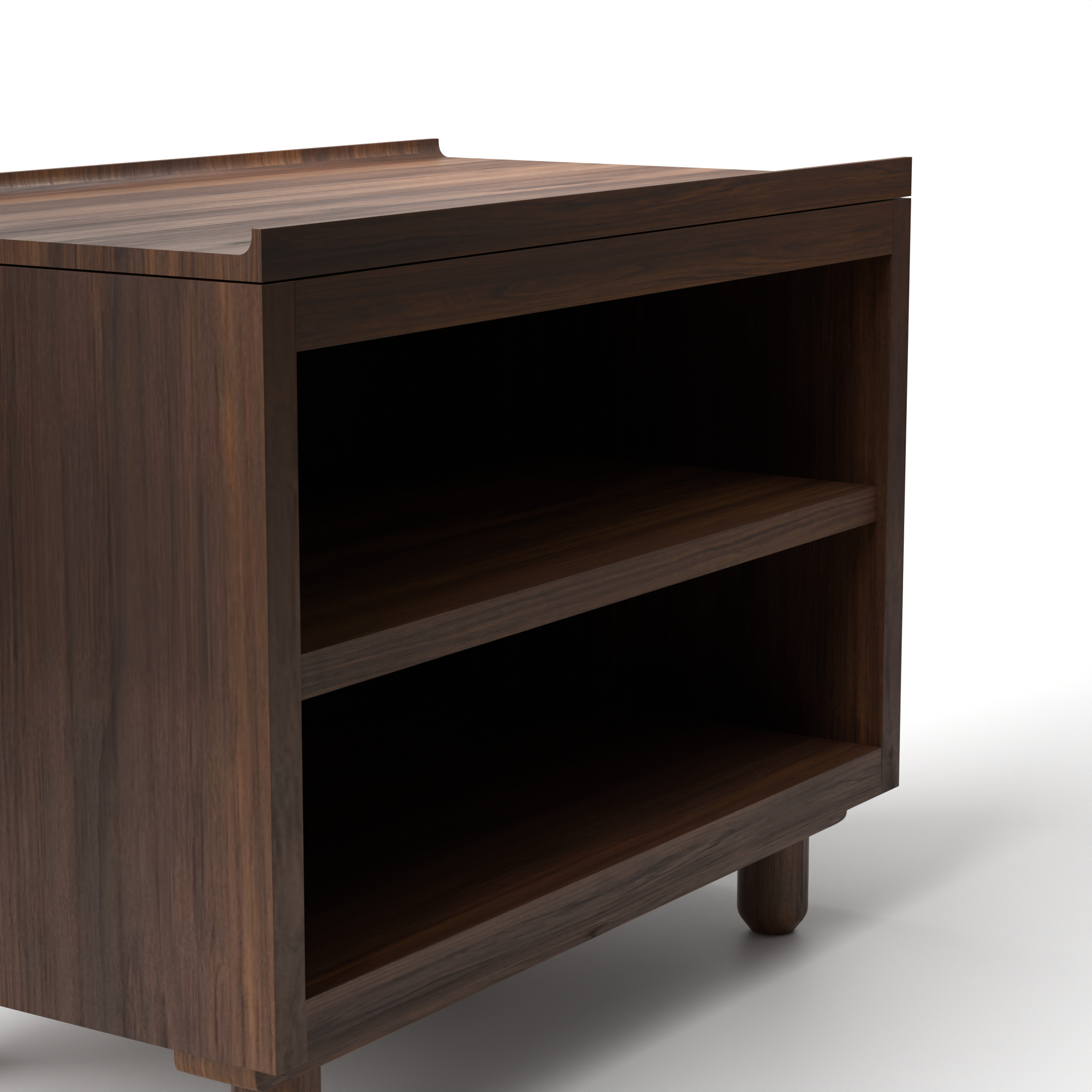 Stava Bedside Table | Solid Walnut/Teak/Oak Wood (Open) | 3 Feet Length