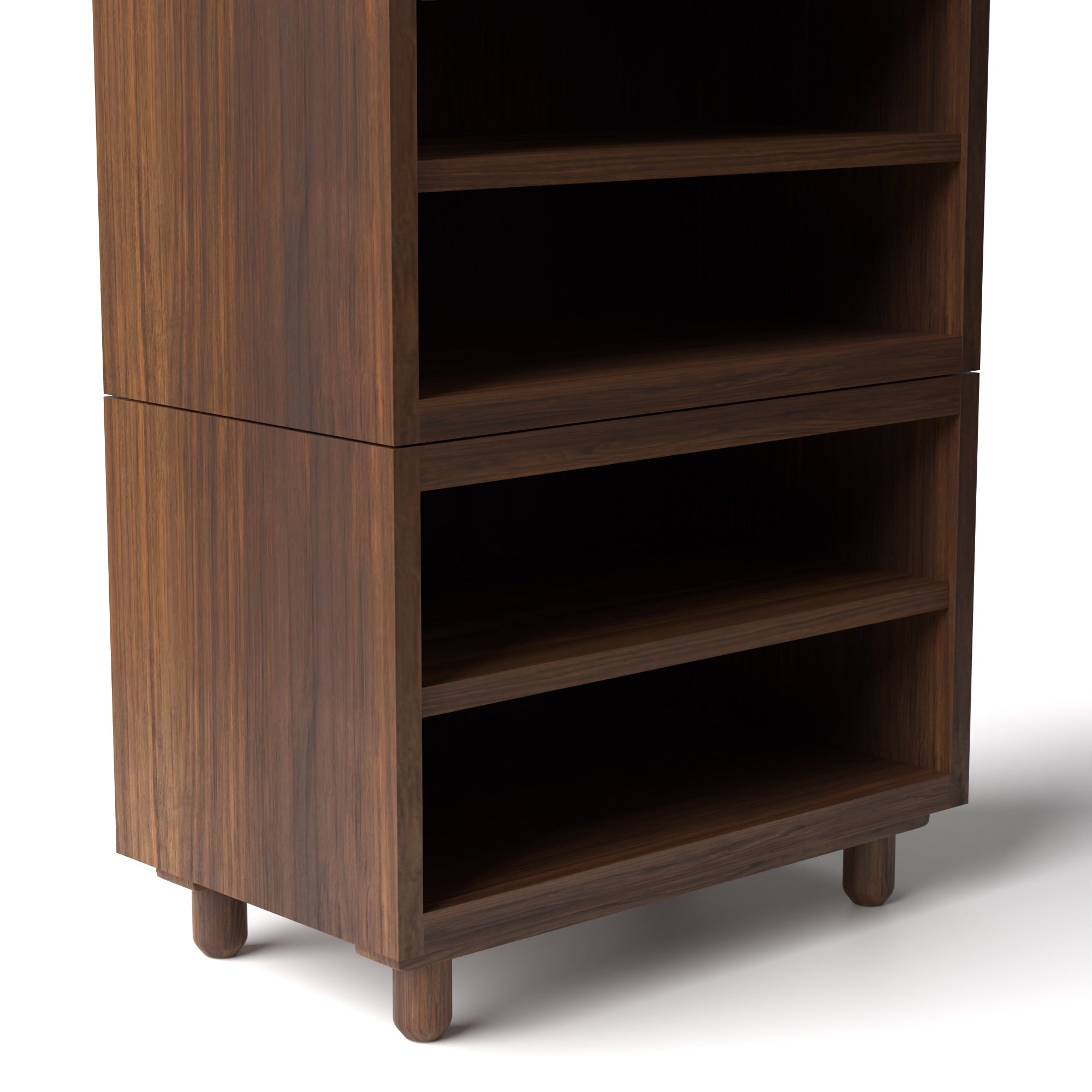 Stava Modular Shelving System | Solid Walnut/Teak/Oak Wood (4x1) | 3 Feet Length