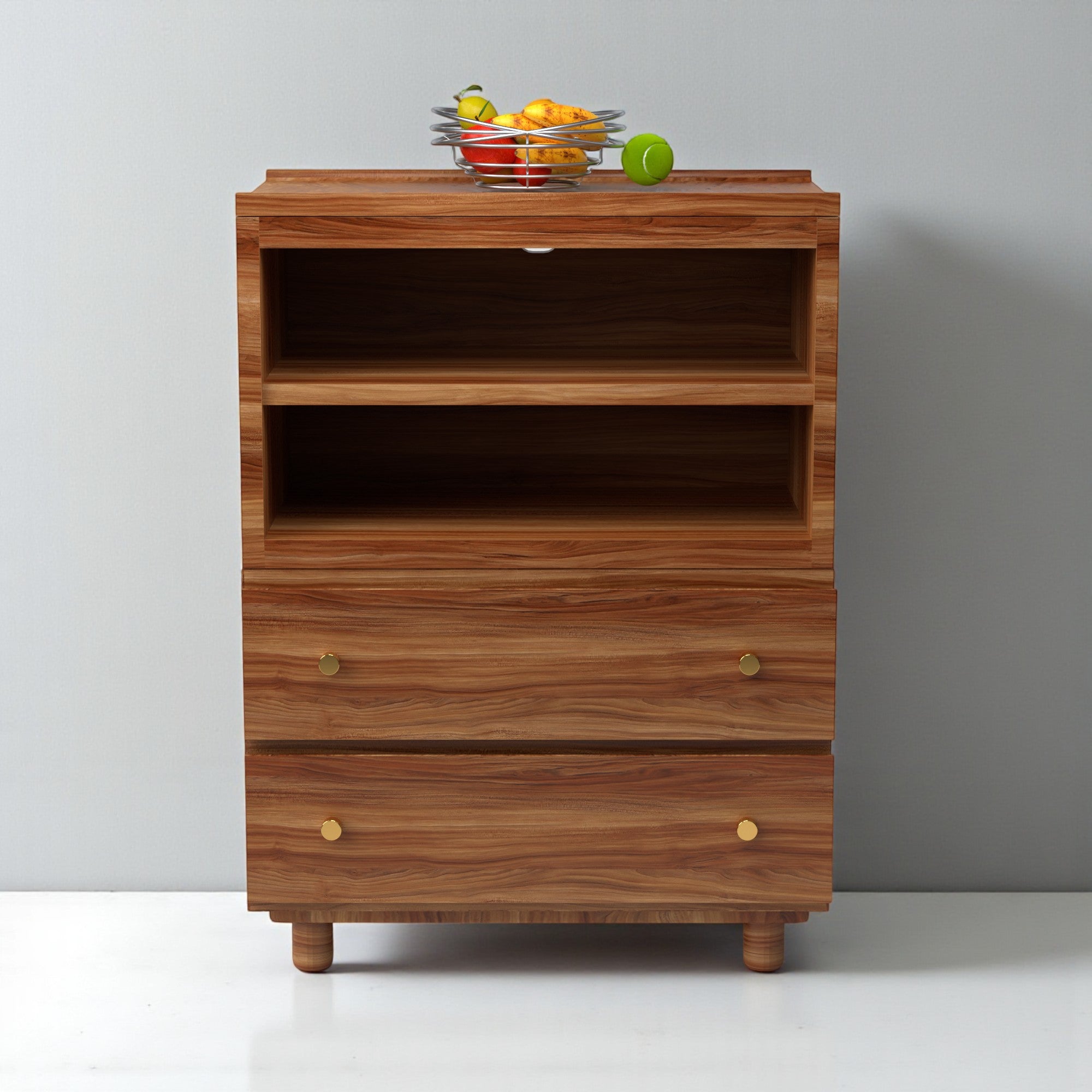 Stava Modular Credenza System | Solid Walnut/Teak/Oak Wood (4x1) | 3 Feet Length