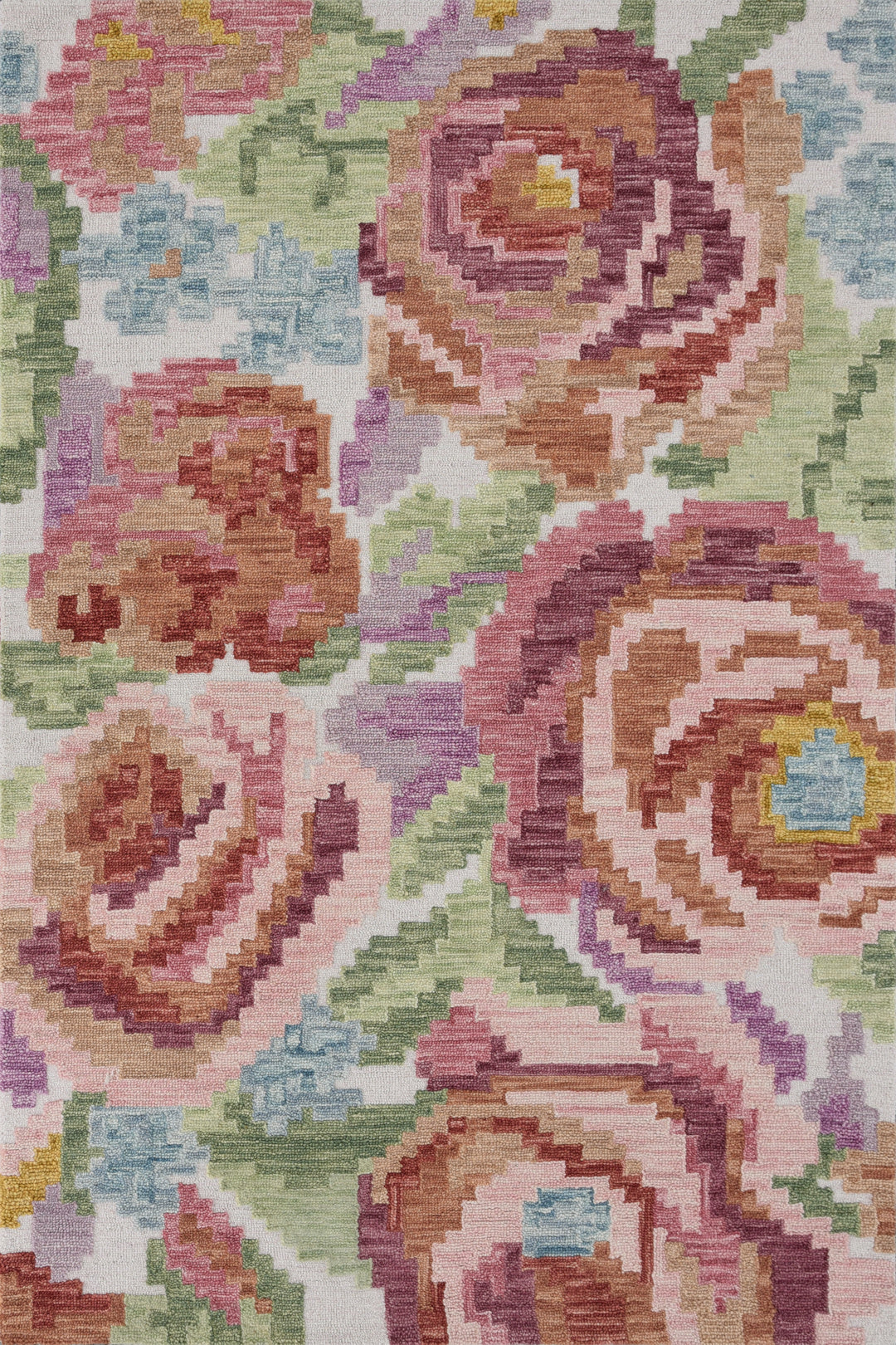 Floral Hand Tufted Wool Rug - 5x8 ft (RG_00109)