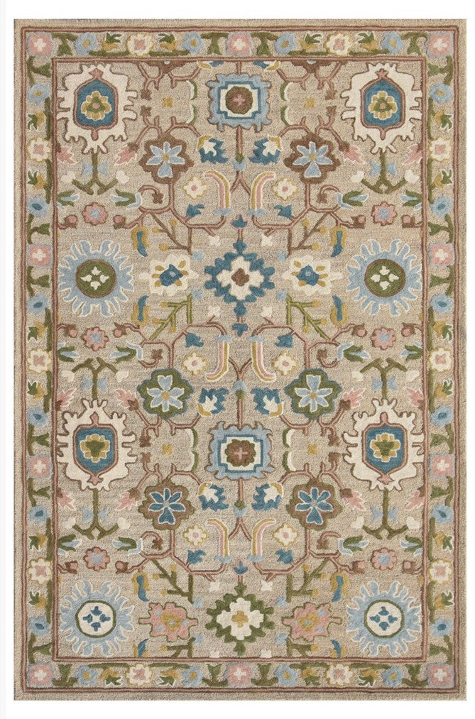 Floral Hand Tufted Wool Rug - 5x8 ft (RG_00116)