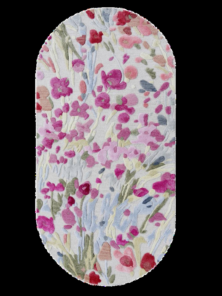 Floral Shape Hand Tufted Wool Rug - 3.9x7.7 ft (RG_00117)