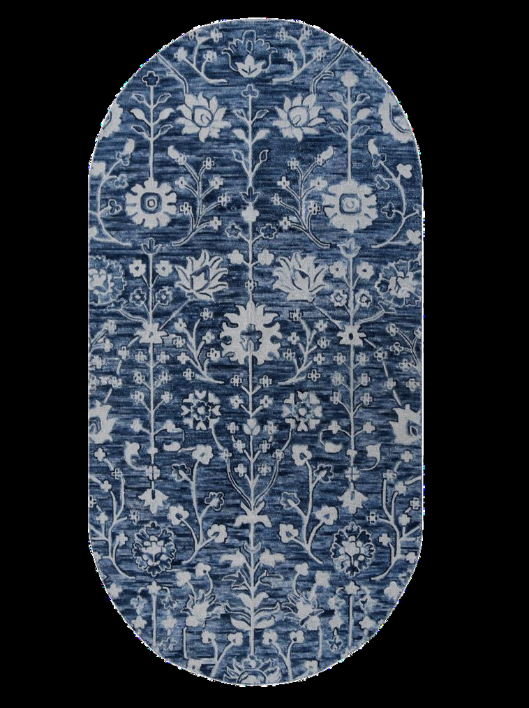 Floral Shape Hand Tufted Wool Rug - 3.10x7.6 ft (RG_00118)