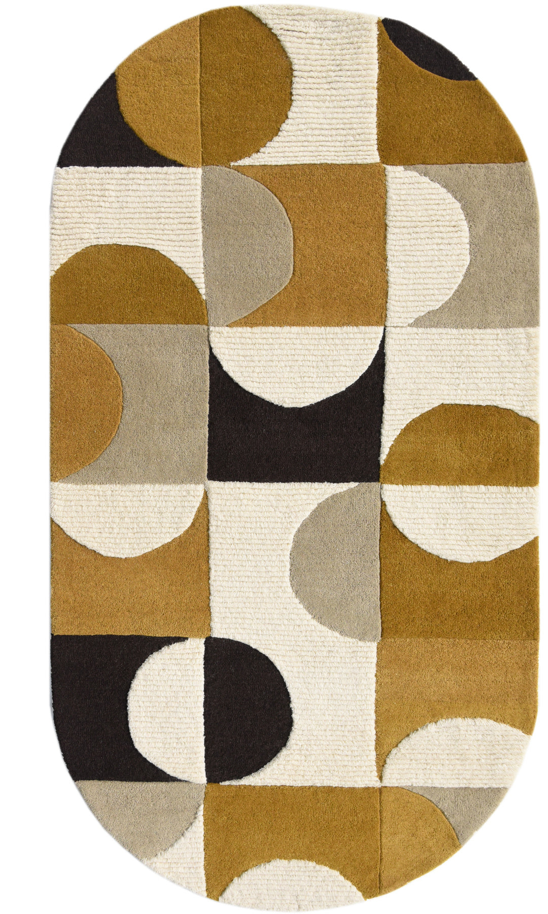 Floral Shape Hand Tufted Wool Rug - 3.7x7.3 ft (RG_00120)