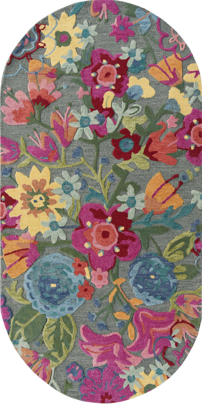 Floral Shape Hand Tufted Wool Rug - 3.9x7.7 ft (RG_00122)