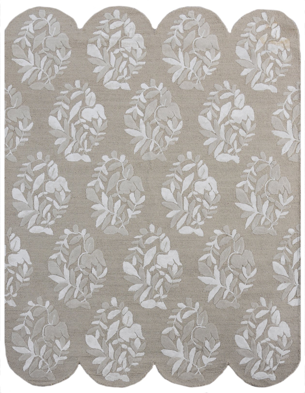 Floral Shape Hand Tufted Wool & Viscose Rug - 8x10 ft (RG_00126)