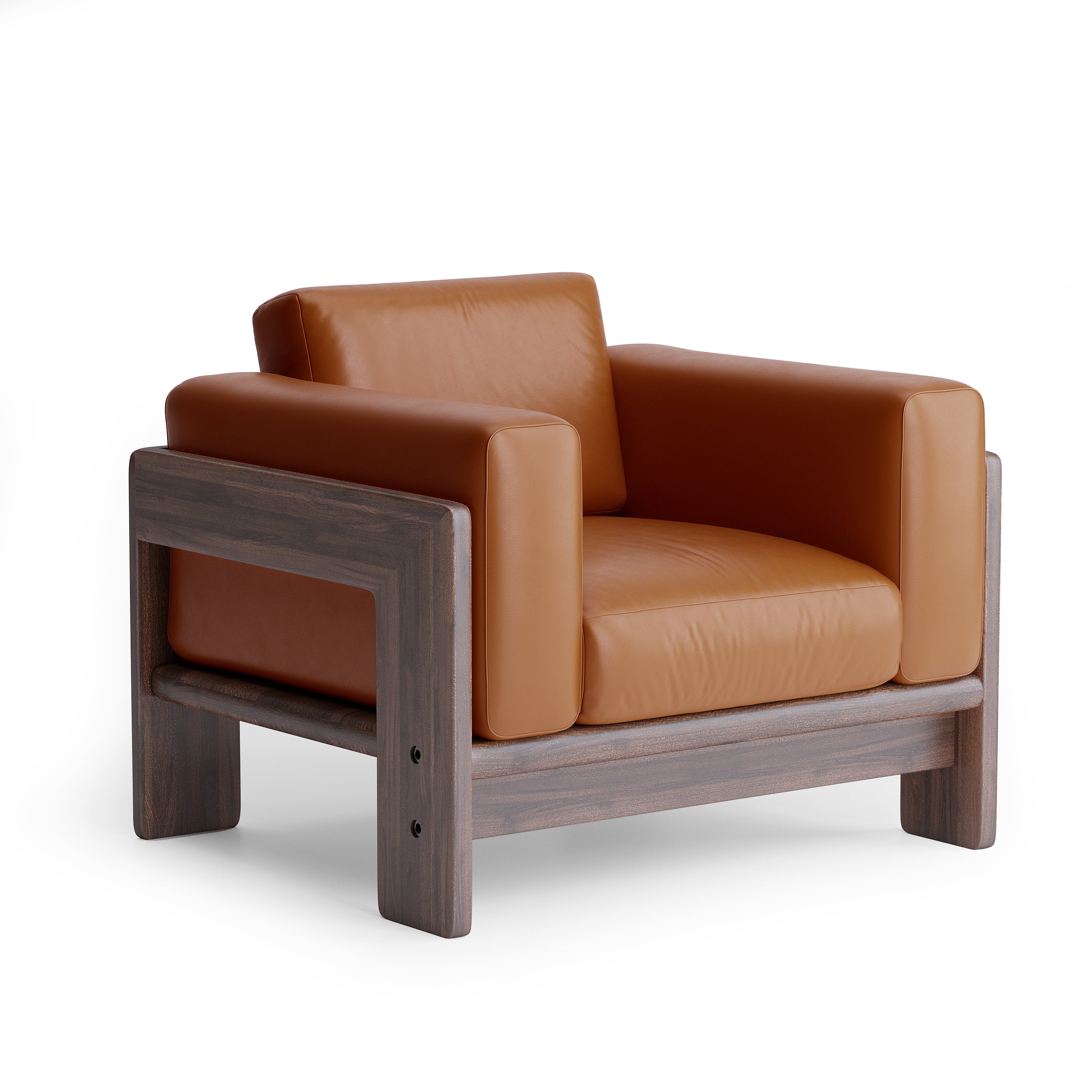 Nordhaven Sofa | 1 Seater | Italian Leather | Solid Teak/Walut/Oak Wood