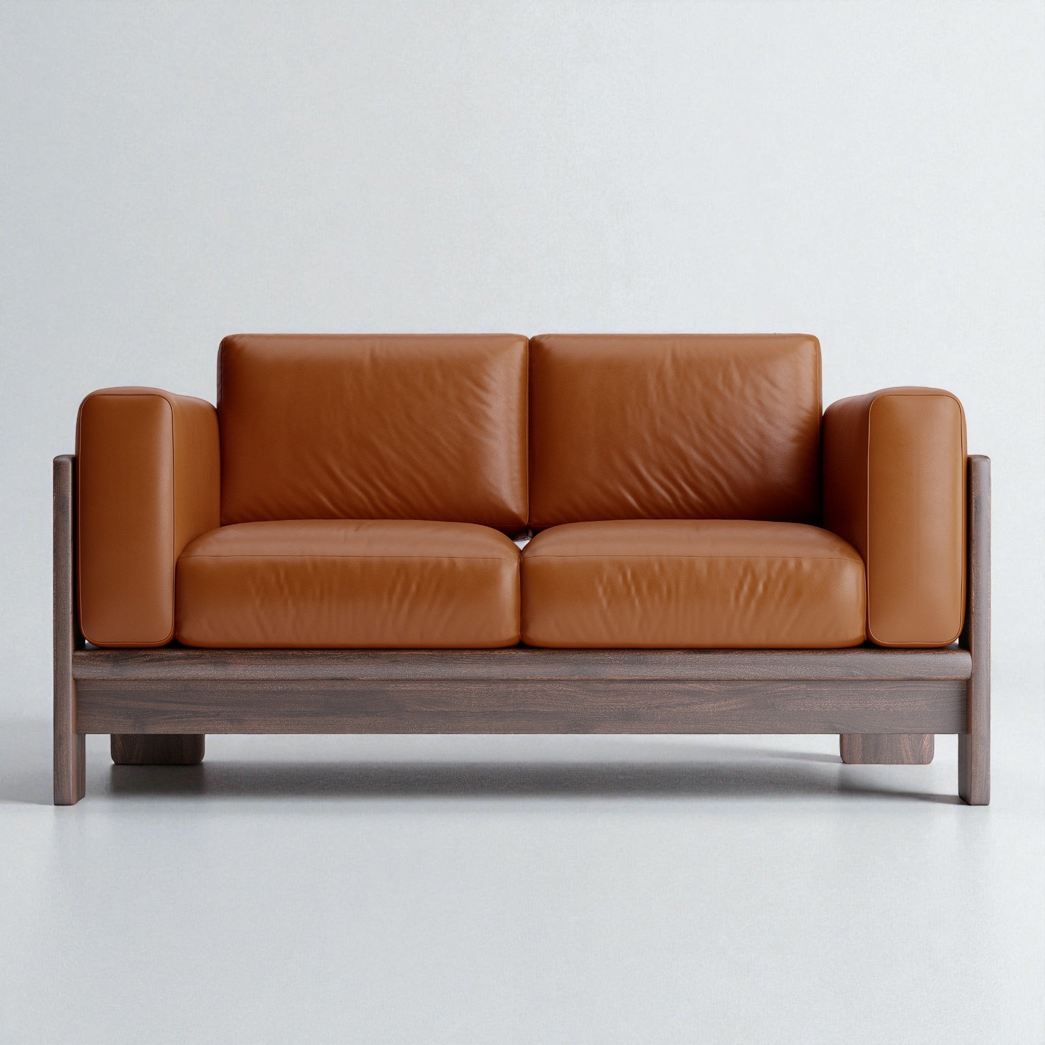 Nordhaven Sofa | 2 Seater | Italian Leather | Solid Teak/Walut/Oak Wood