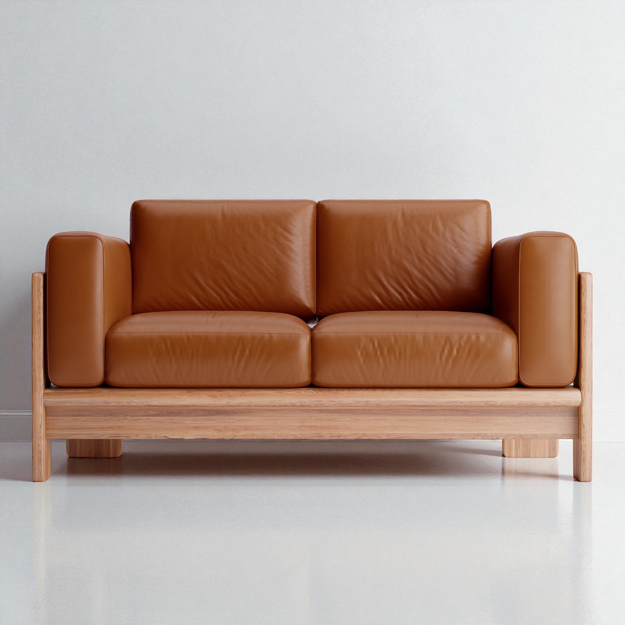 Nordhaven Sofa | 2 Seater | Italian Leather | Solid Teak/Walut/Oak Wood