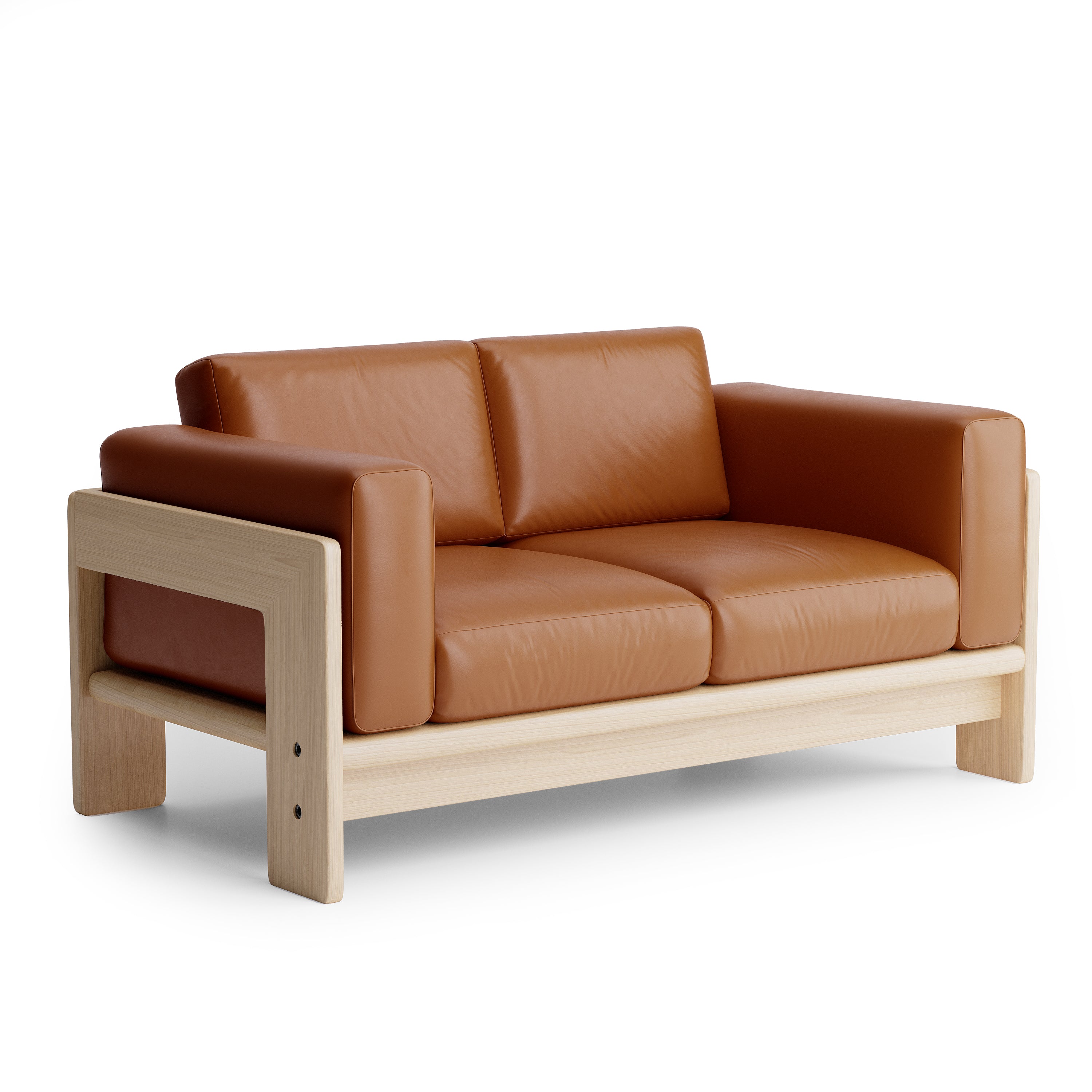 Nordhaven Sofa | 2 Seater | Italian Leather | Solid Teak/Walut/Oak Wood