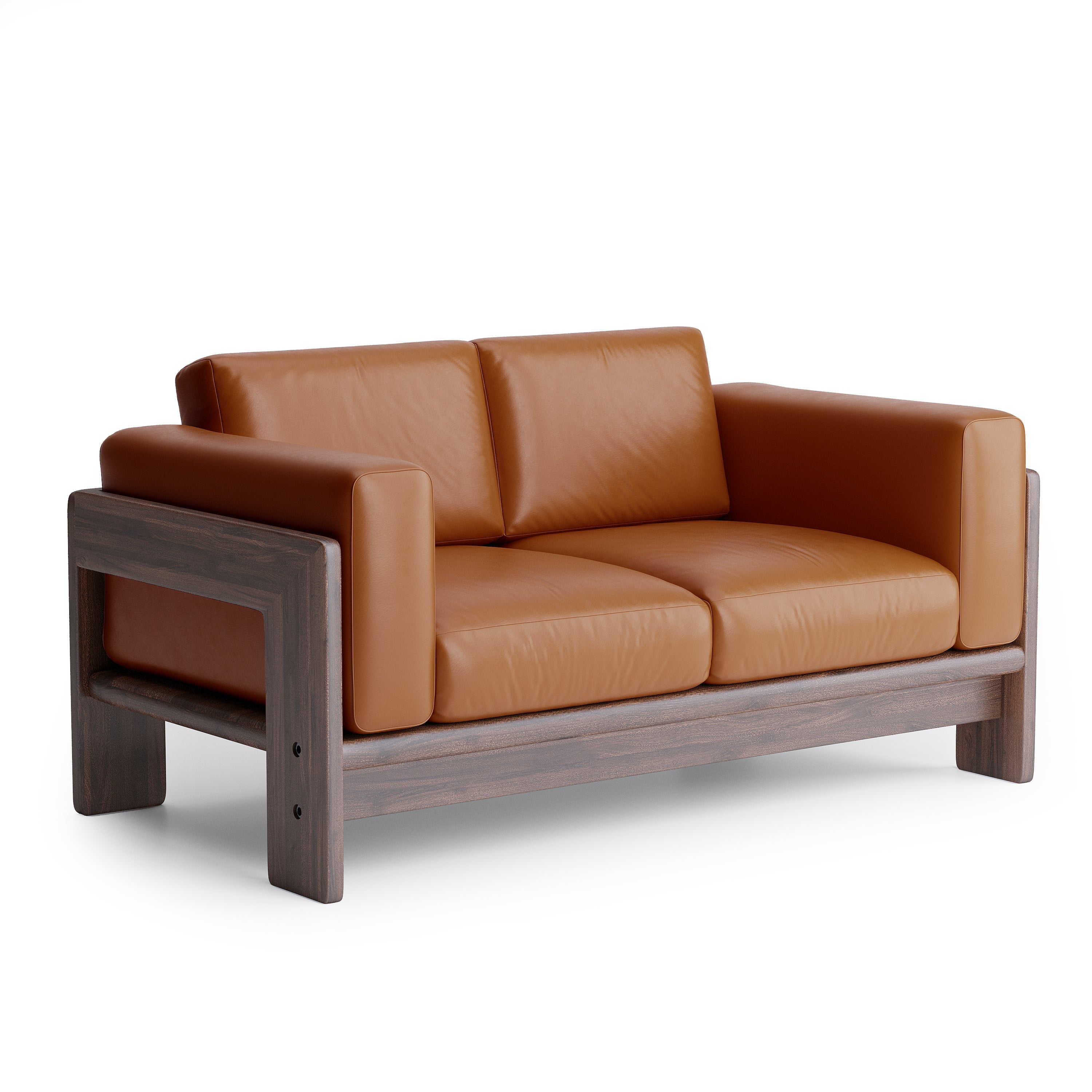 Nordhaven Sofa | 2 Seater | Italian Leather | Solid Teak/Walut/Oak Wood