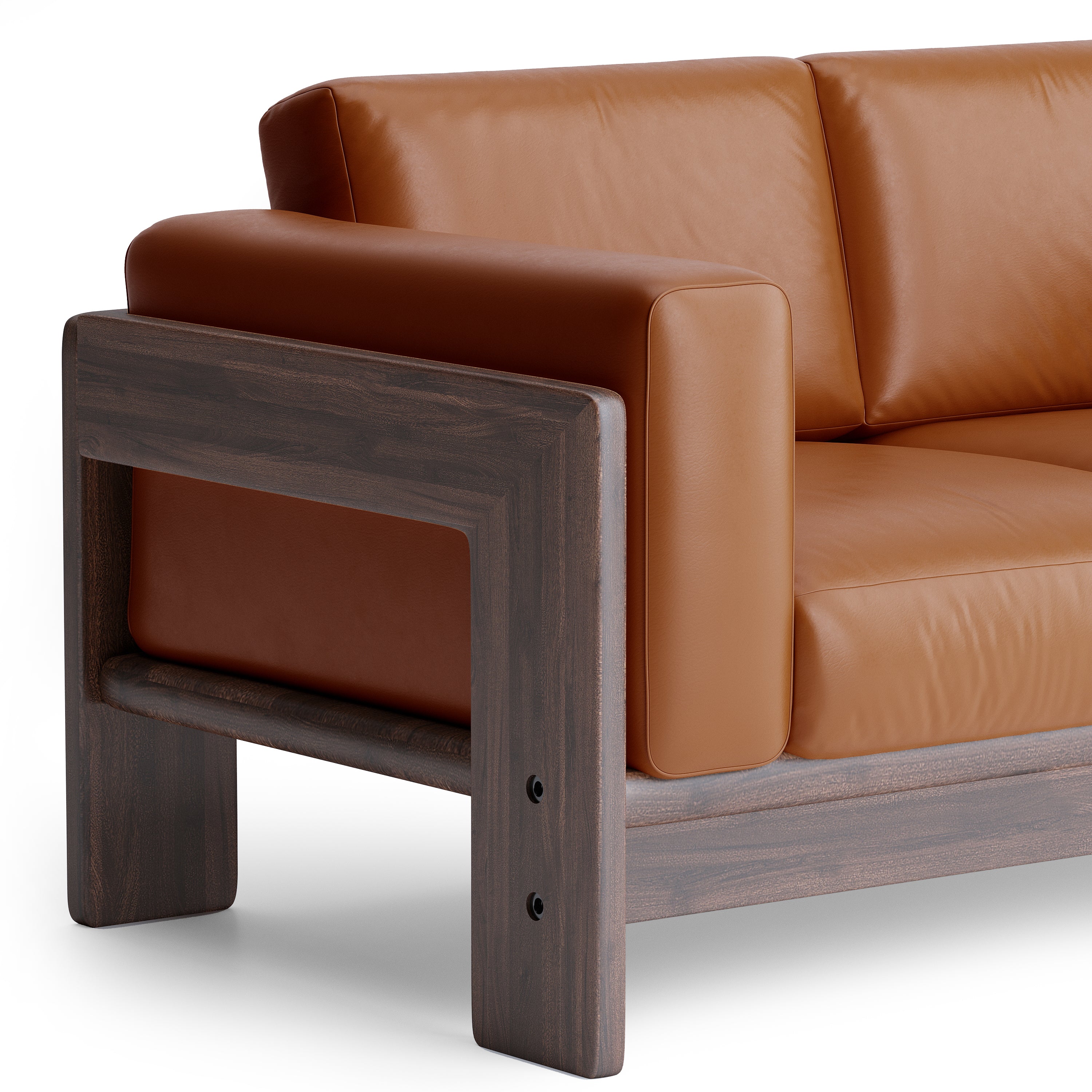 Nordhaven Sofa | 2 Seater | Italian Leather | Solid Teak/Walut/Oak Wood