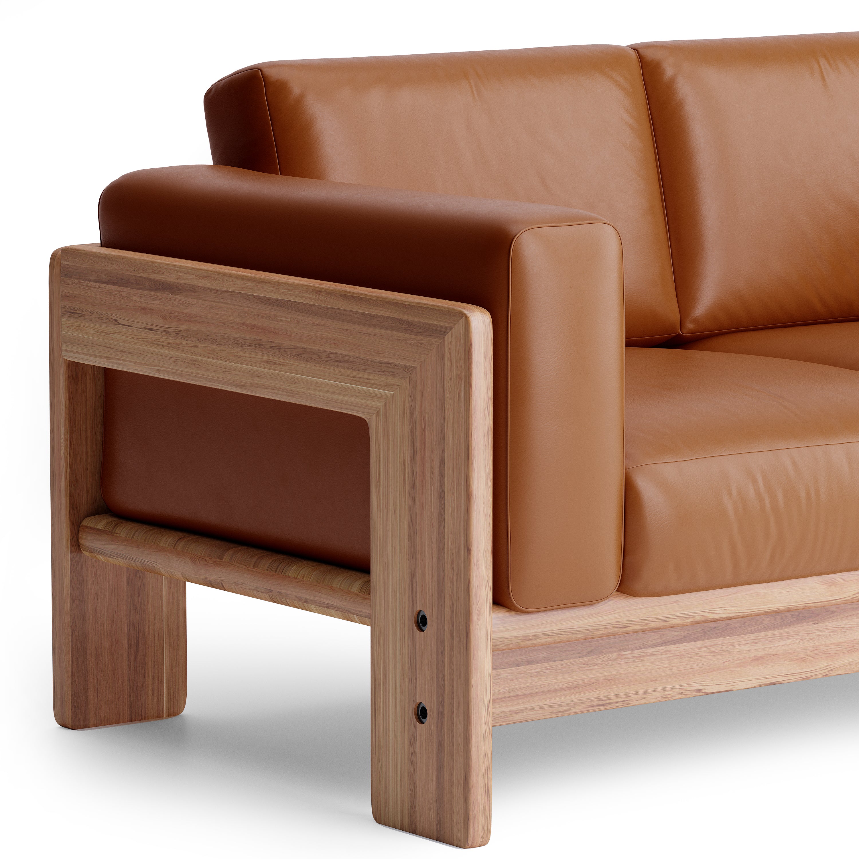 Nordhaven Sofa | 2 Seater | Italian Leather | Solid Teak/Walut/Oak Wood
