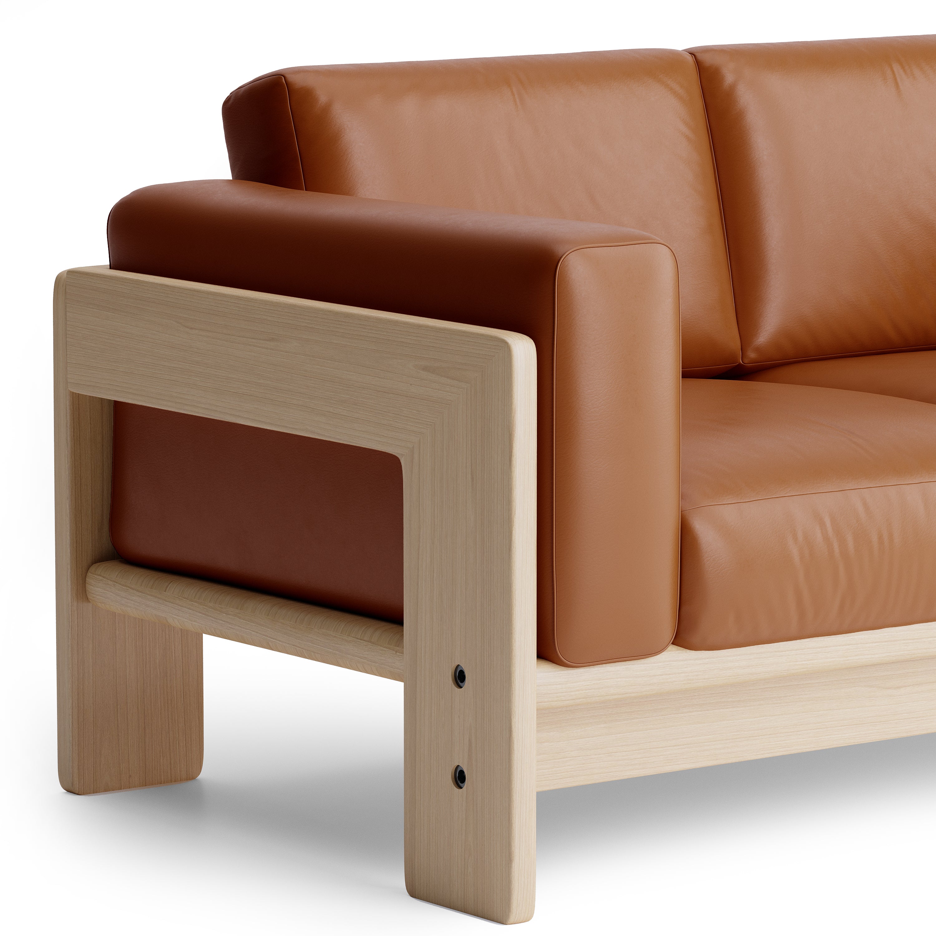 Nordhaven Sofa | 2 Seater | Italian Leather | Solid Teak/Walut/Oak Wood