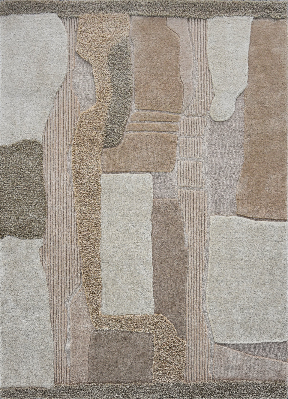 Modern Hand Tufted Wool Rug - 5.3x6.4 ft (RG_00324)
