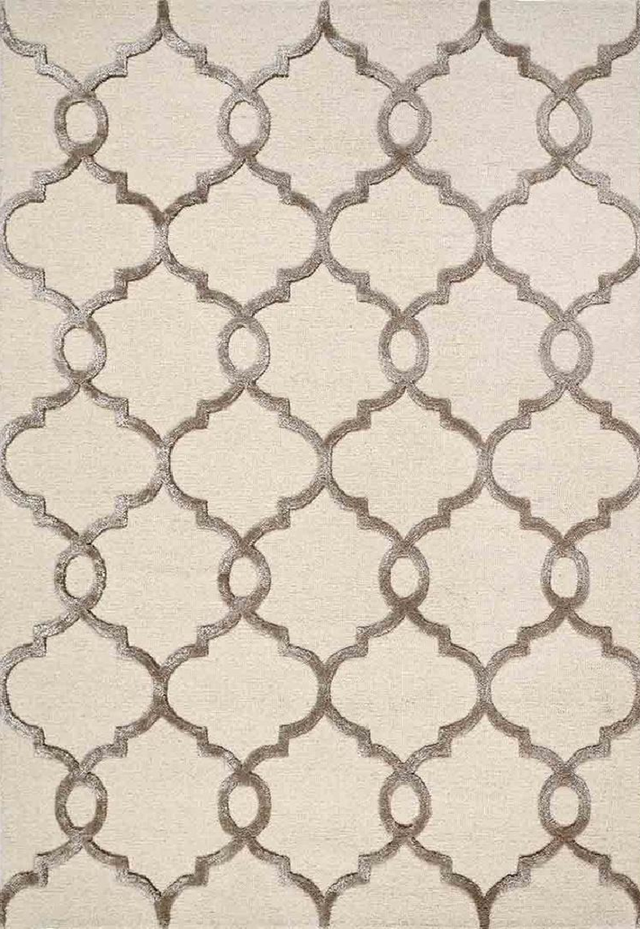 Modern Hand Tufted Wool & Viscose Rug - 5x8 ft (RG_00346)