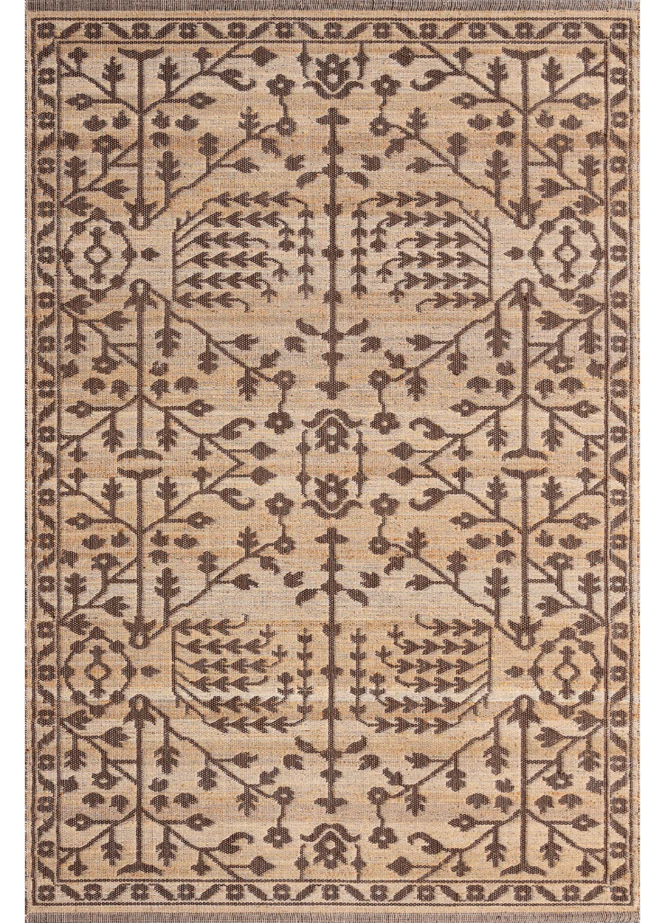 Hand Woven Flatweave Jute & Cotton Rug - 5x8 ft (RG_00396)