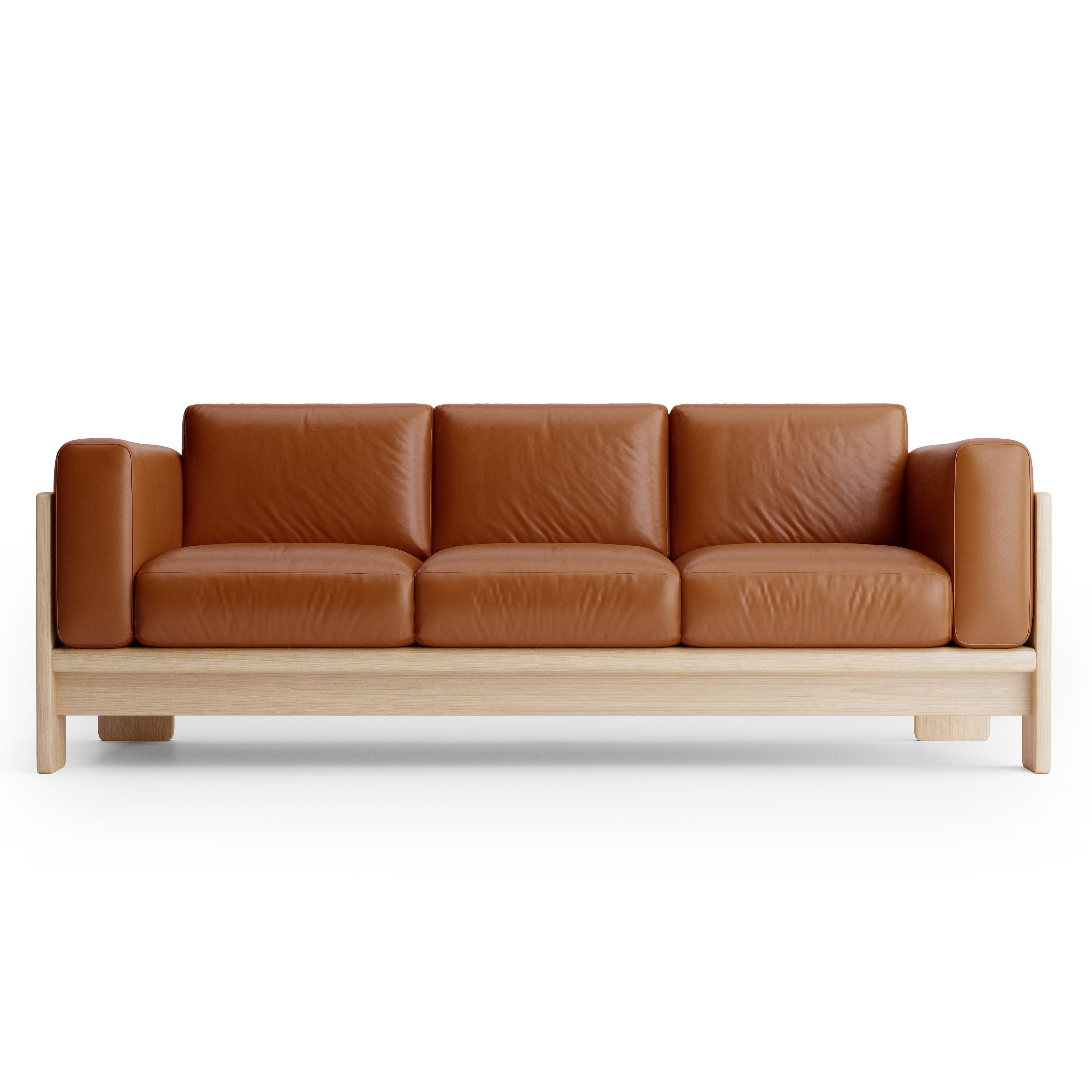 Nordhaven Sofa | 3 Seater | Italian Leather | Solid Teak/Walnut/Oak Wood