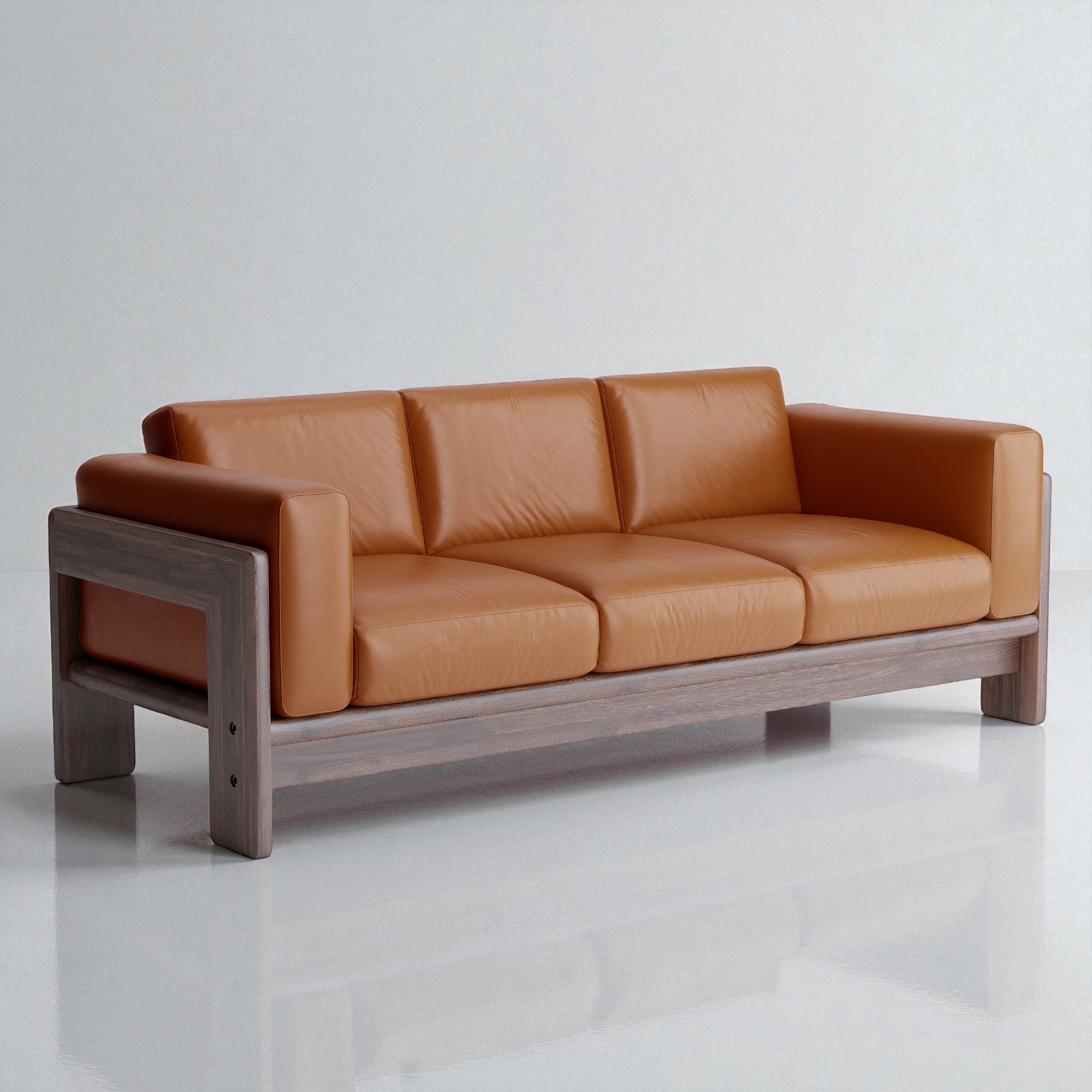 Nordhaven Sofa | 3 Seater | Italian Leather | Solid Teak/Walnut/Oak Wood