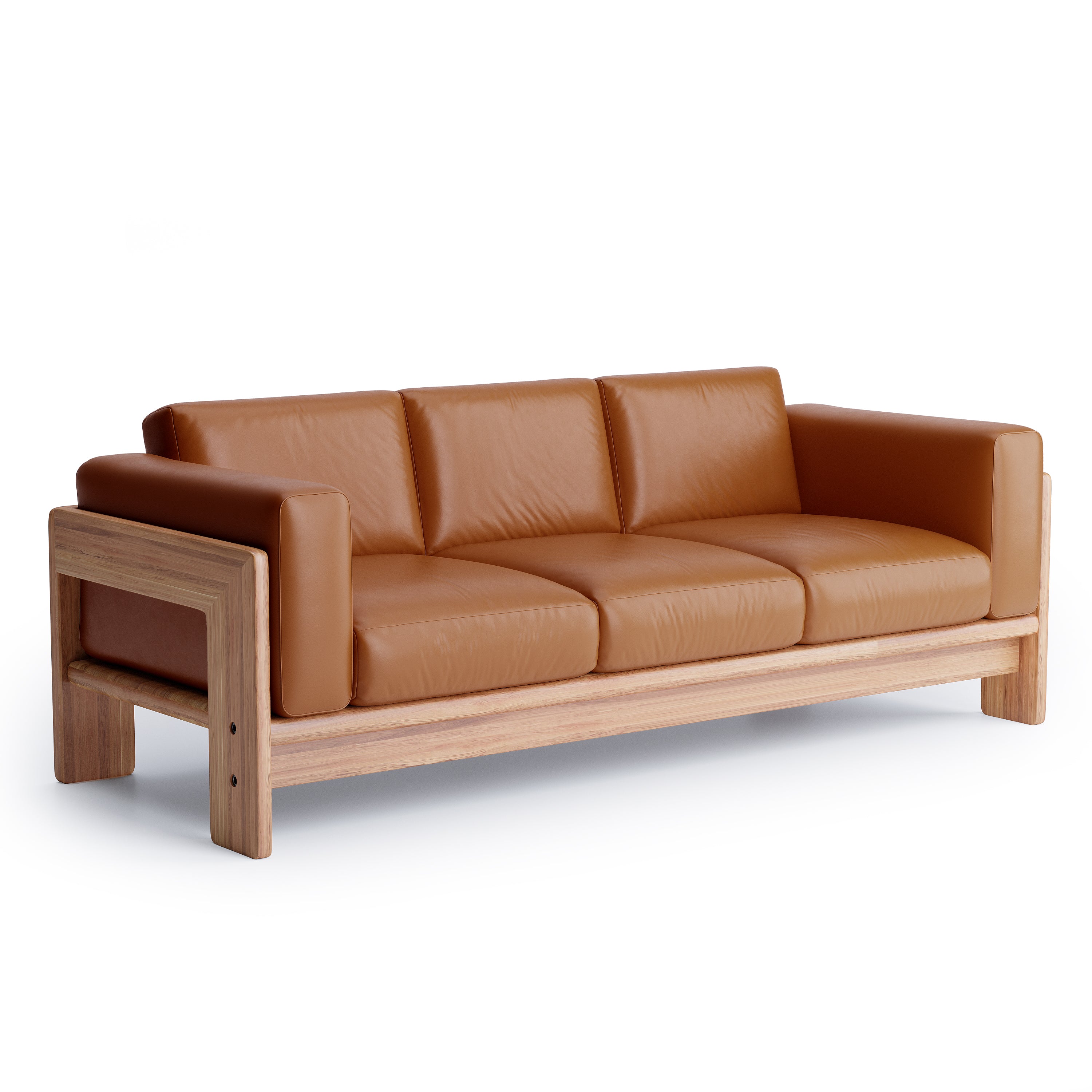 Nordhaven Sofa | 3 Seater | Italian Leather | Solid Teak/Walnut/Oak Wood
