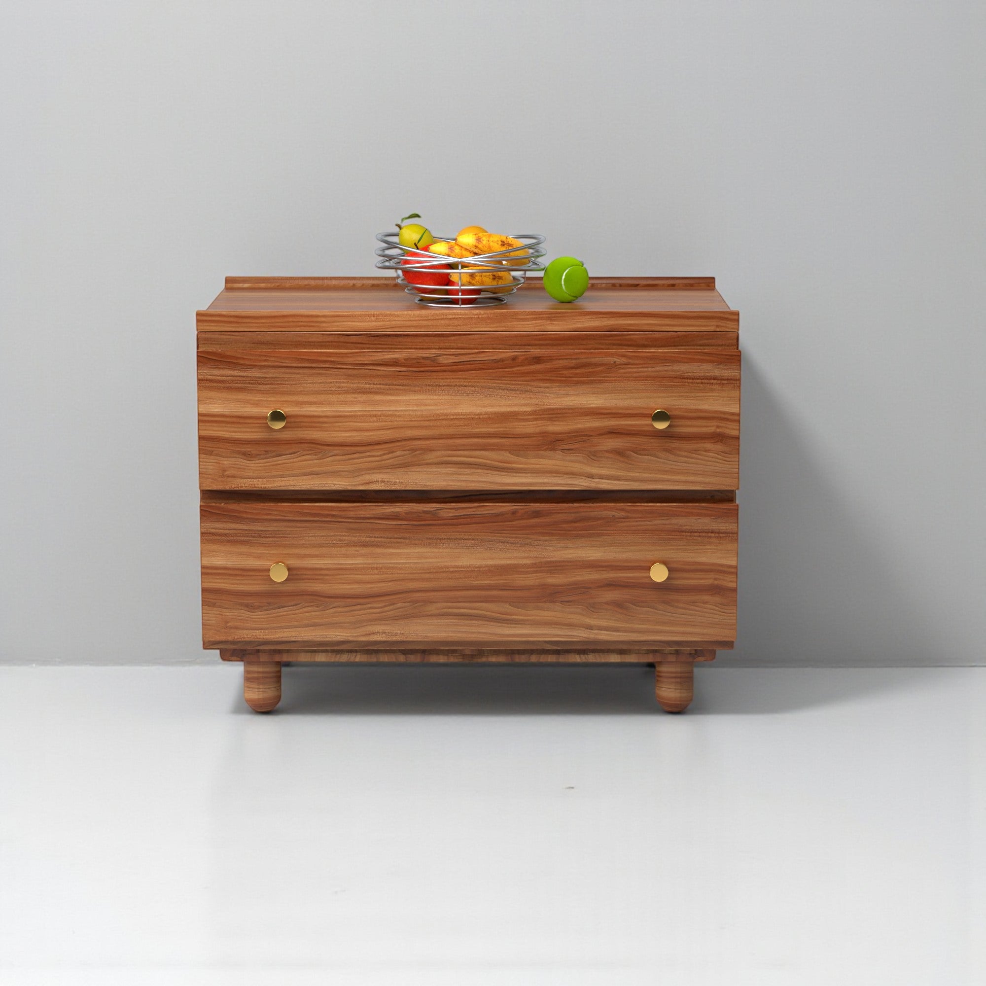 Stava Bedside Table | Solid Walnut/Teak/Oak Wood | 3 Feet Length