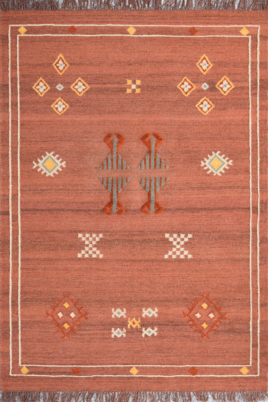 Hand Woven Flatweave Wool Rug - 5x8 ft (RG_00432)