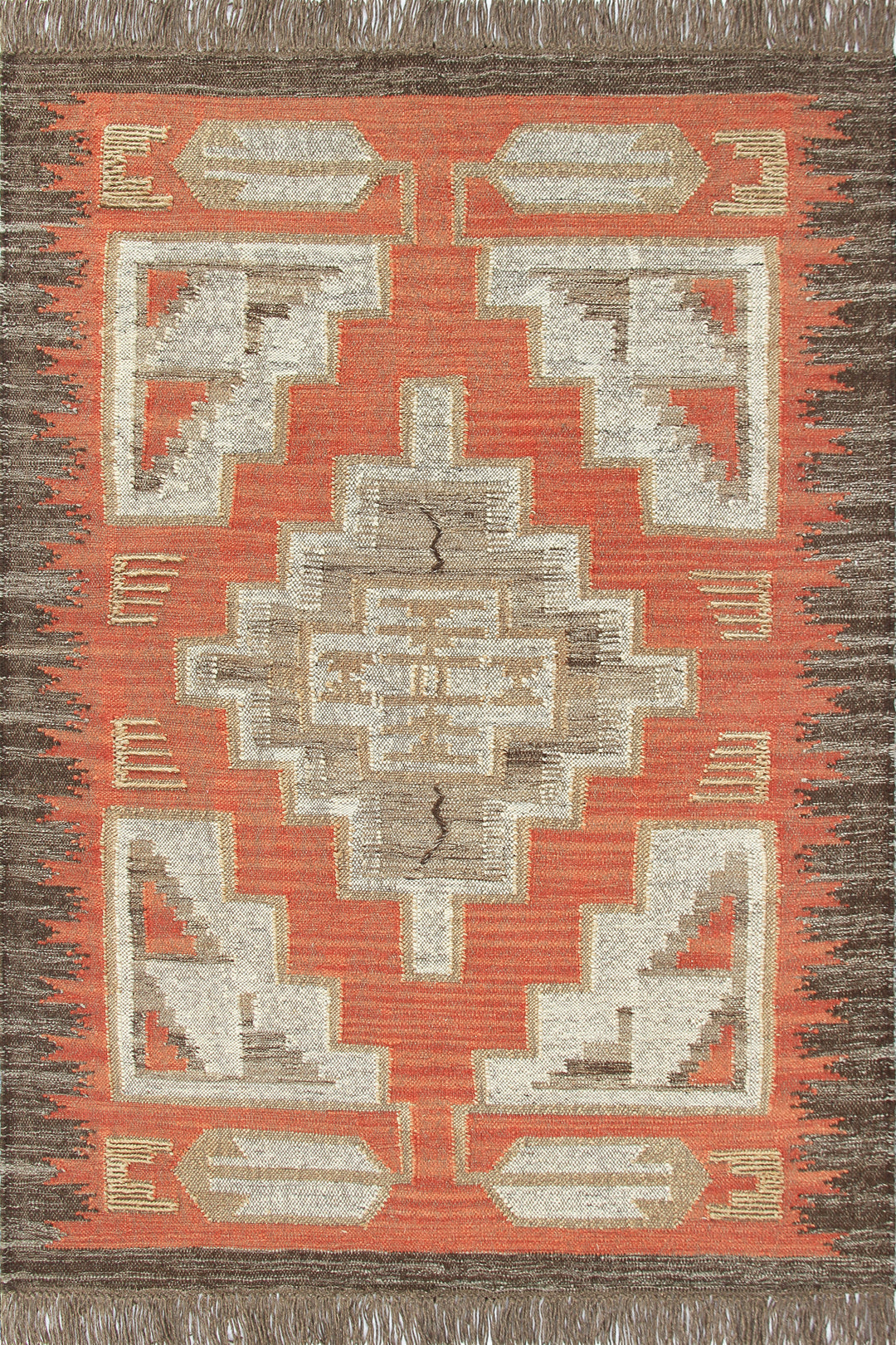Hand Woven Flatweave Wool Rug - 5x8 ft (RG_00436)