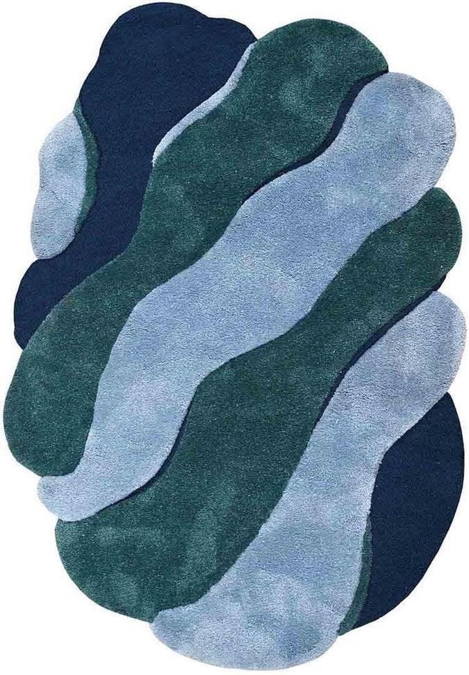 Shaped Hand Tufted Wool Rug - 3x5 ft (RG_00443)